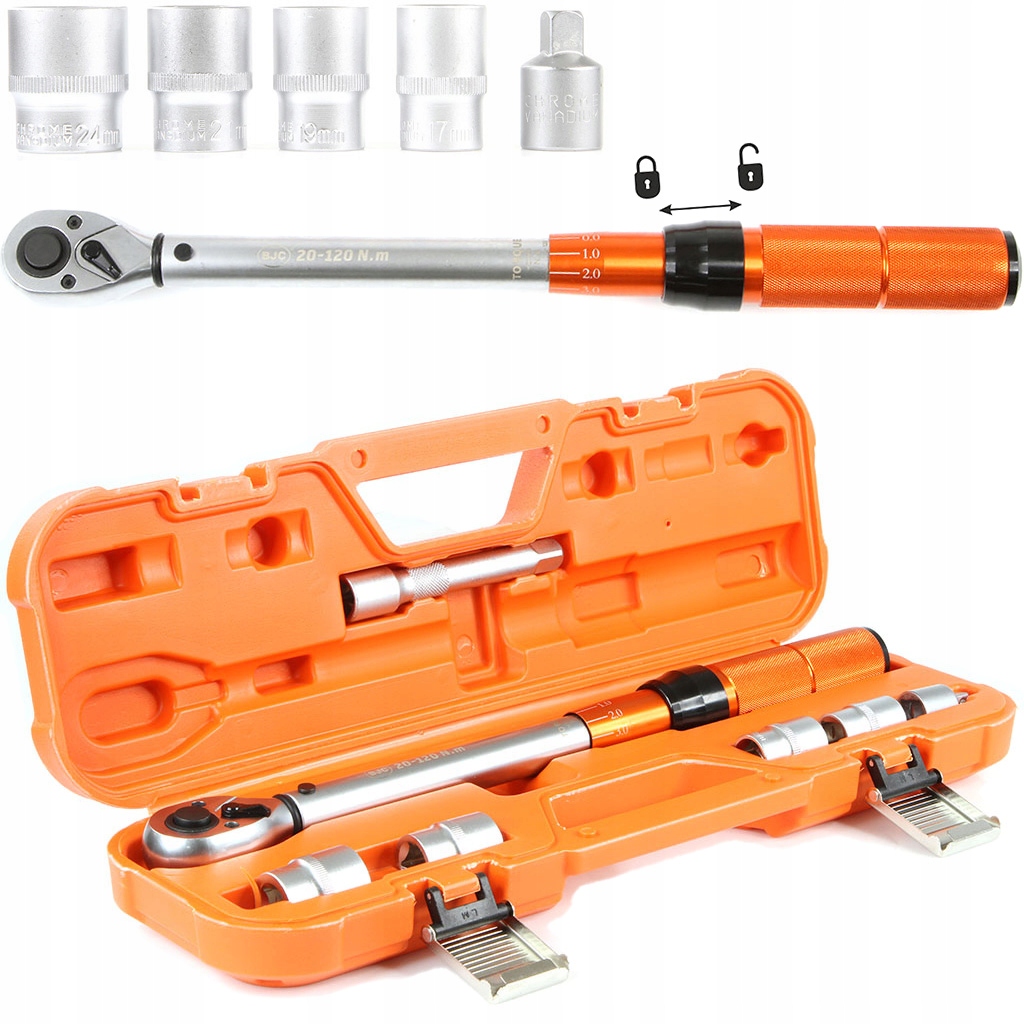 Klucz Dynamometryczny Bjc 1/2" 120Nm /zestaw 17-24mm