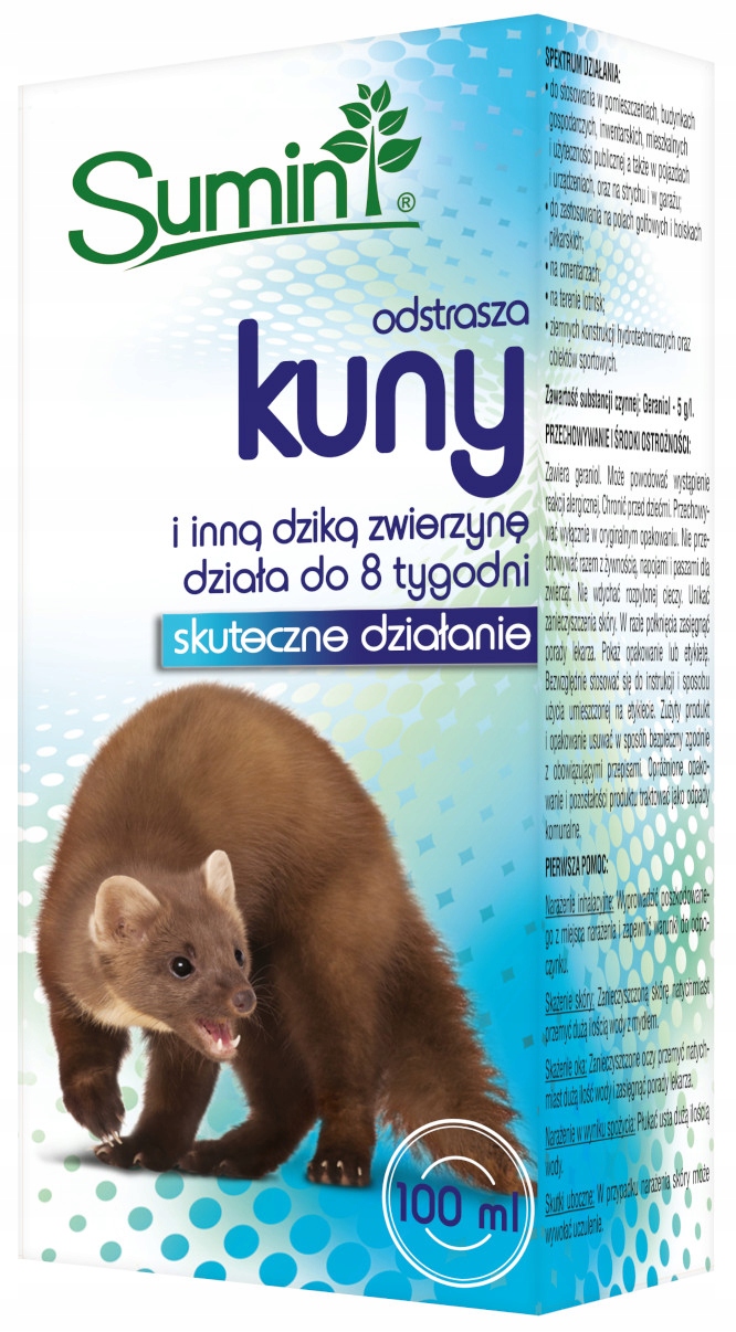 

Sumin Płyn odstrasza kuny i dzikie zwierzęta 100ml