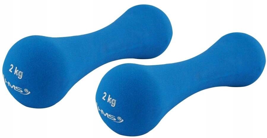 Hms Żeliwne Hantle Hantelki Ciężarek Neoprenowy Do Treningu Fitness 2x 2 kg