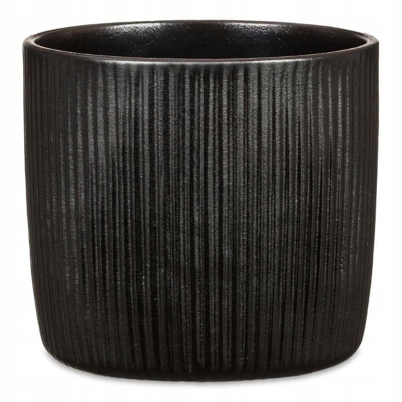 Matowa osłonka doniczka Scheurich czarna 15 cm
