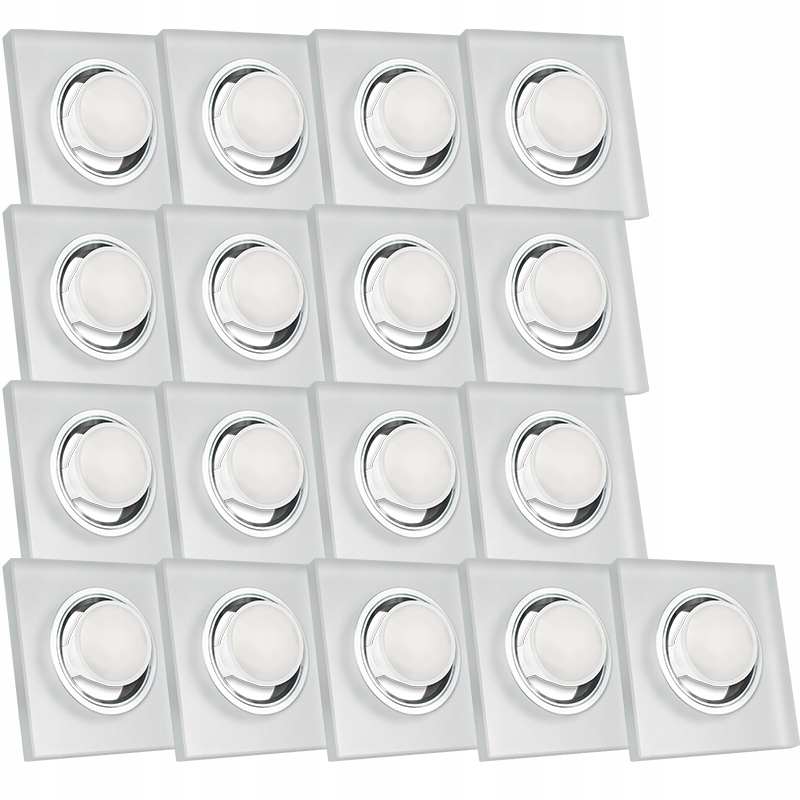 17X Skleněná Zapuštěná Lampa Námraza Kolo Silné Sklo Žárovka 7W