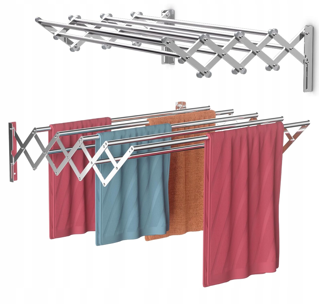 Sušák na prádlo, zahradní stěny, rozkládací, 80 cm