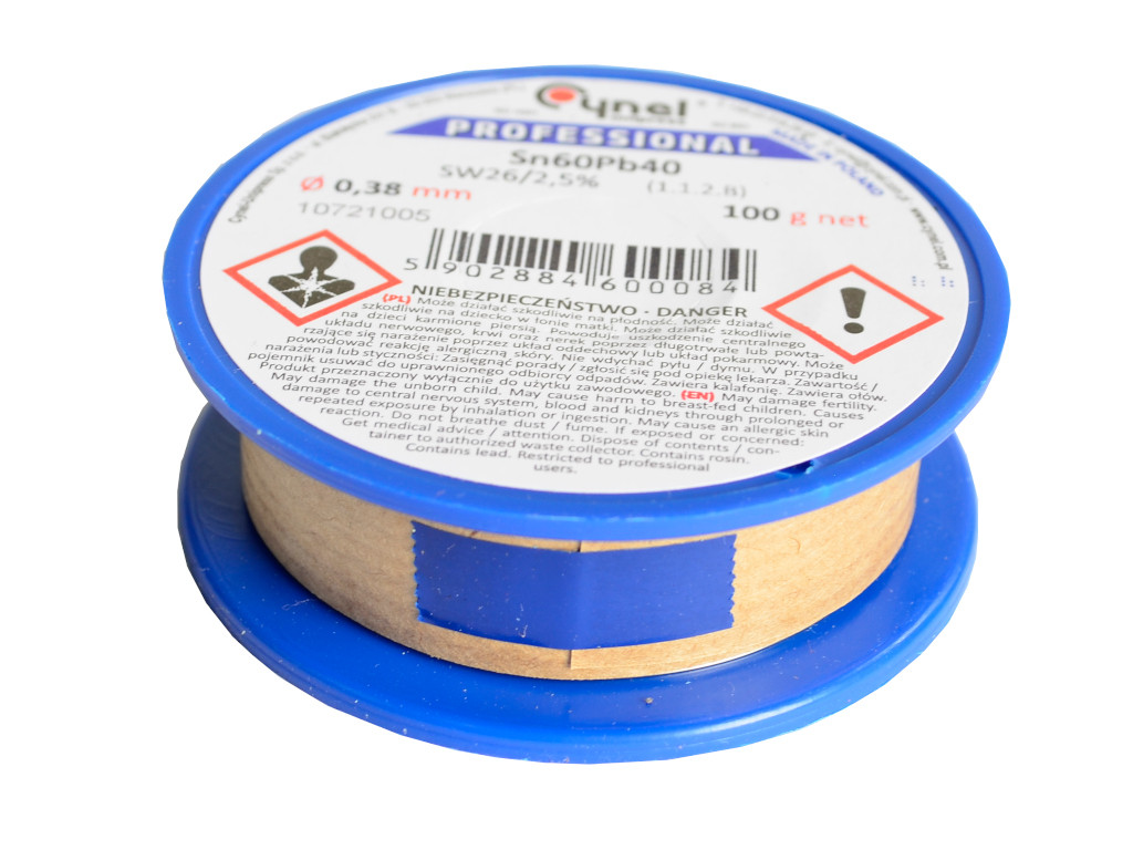 

Cyna Ołowiowa 0,38mm 100g z topnikiem