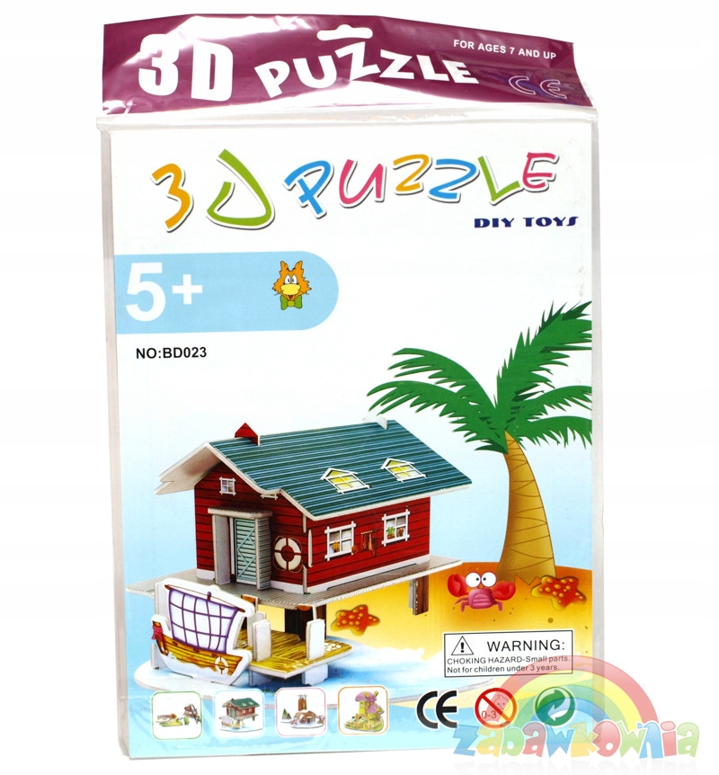 3D puzzle piankowe przestrzenne Chatka Rybaka Wiek dziecka 5 lat +