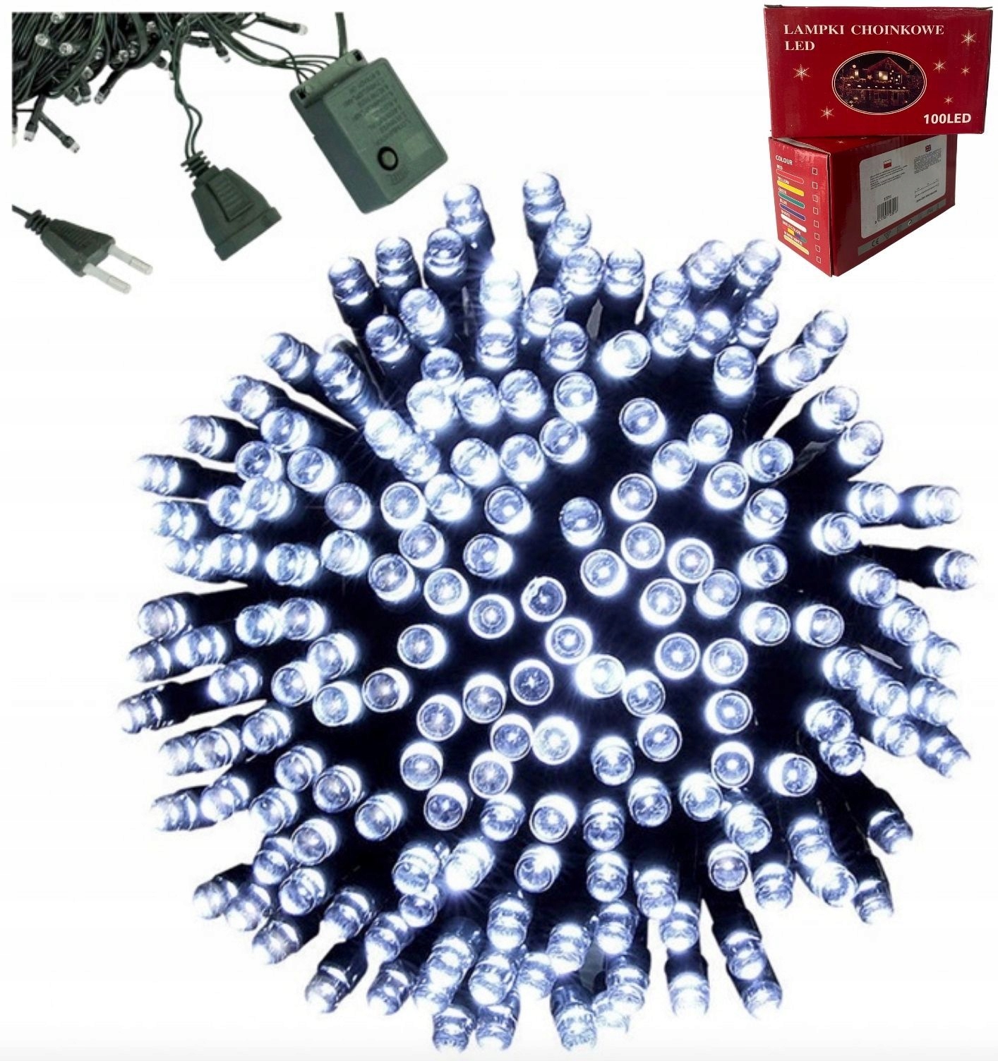 

Lampki Choinkowe światełka zew/wew 100 Led Biały