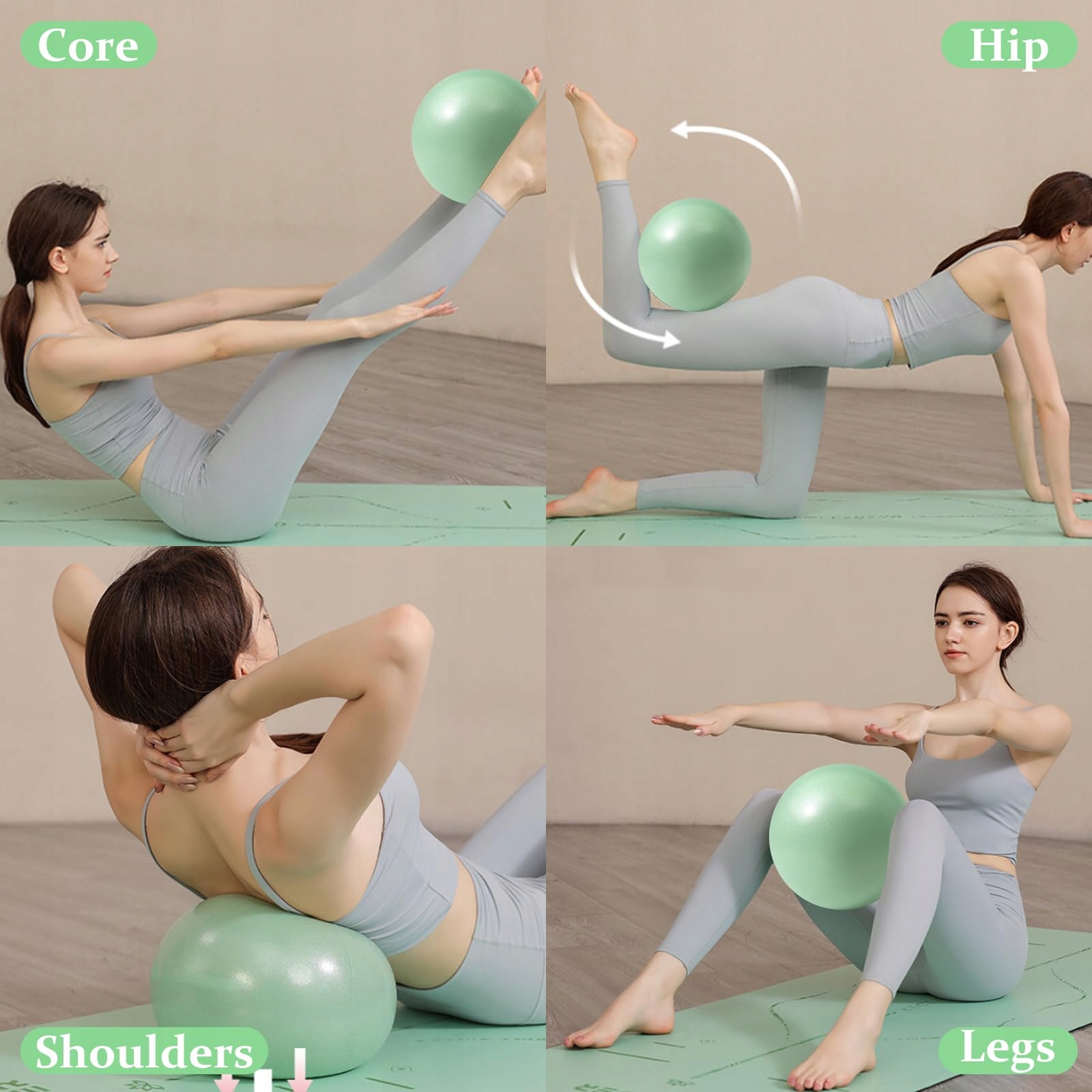 SENLINLIN Zestaw 3 Piłek Pilates 25cm Antypoślizgowe Do Jogi i Fitness — miniatura 5