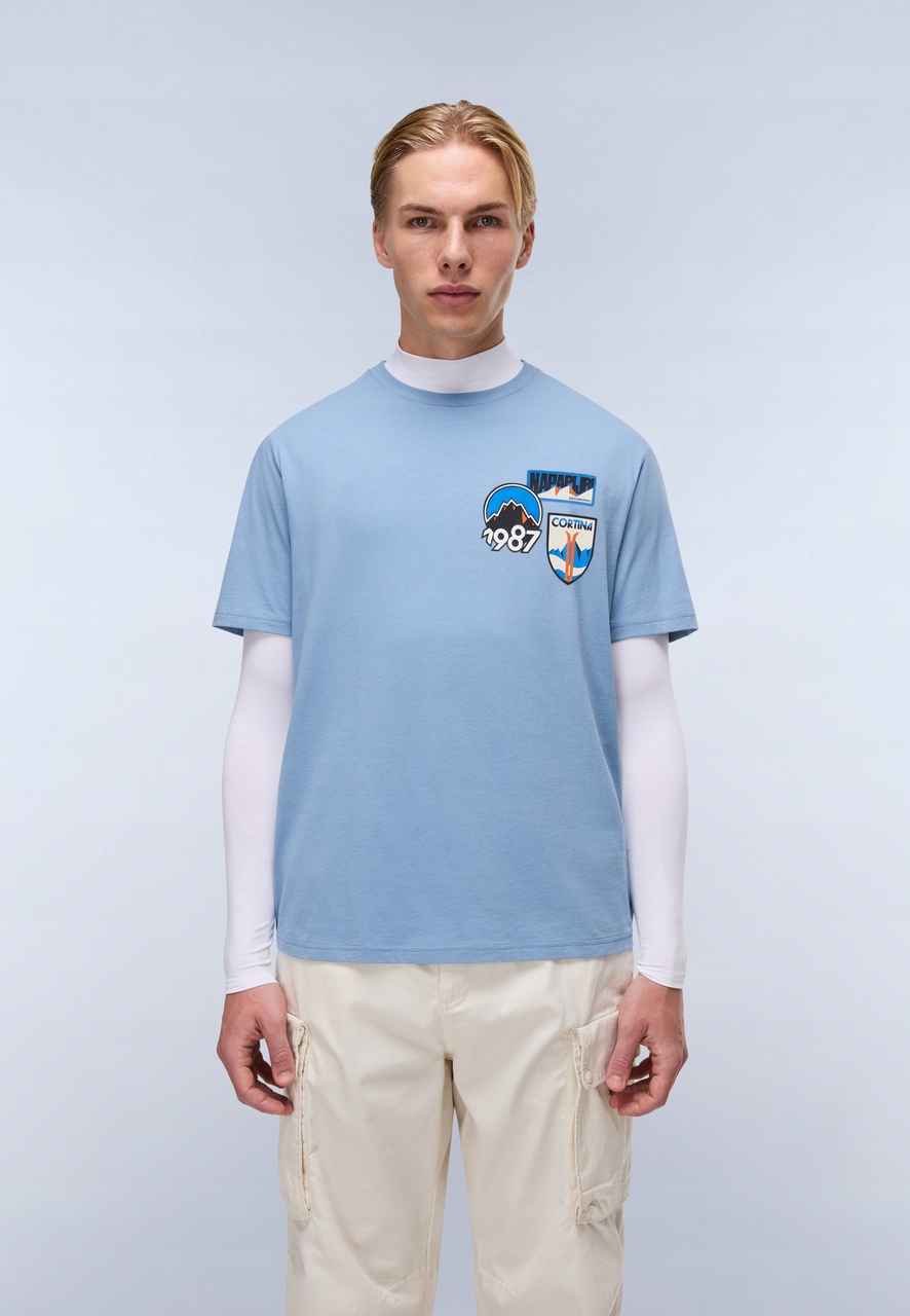 Napapijri Tričko Pánské Montepiana Jersey NA88SV Faded Denim M