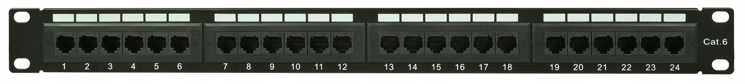 Patch panely Adastra CAT6-24IDC IDC pro montáž do rackové skříně, 24 portů,