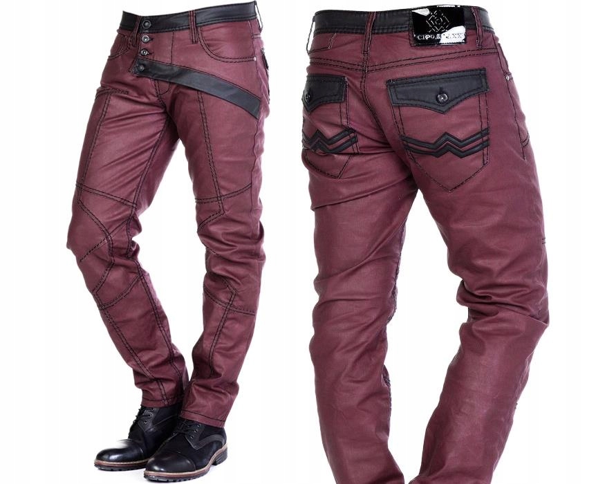 Džínové kalhoty Cipo Baxx Voskované Biker Jeansové kalhoty