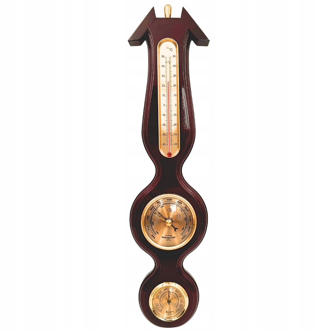 Meteostanice 3v1 Vintage 40 cm Barometr Teploměr Analogový vlhkoměr