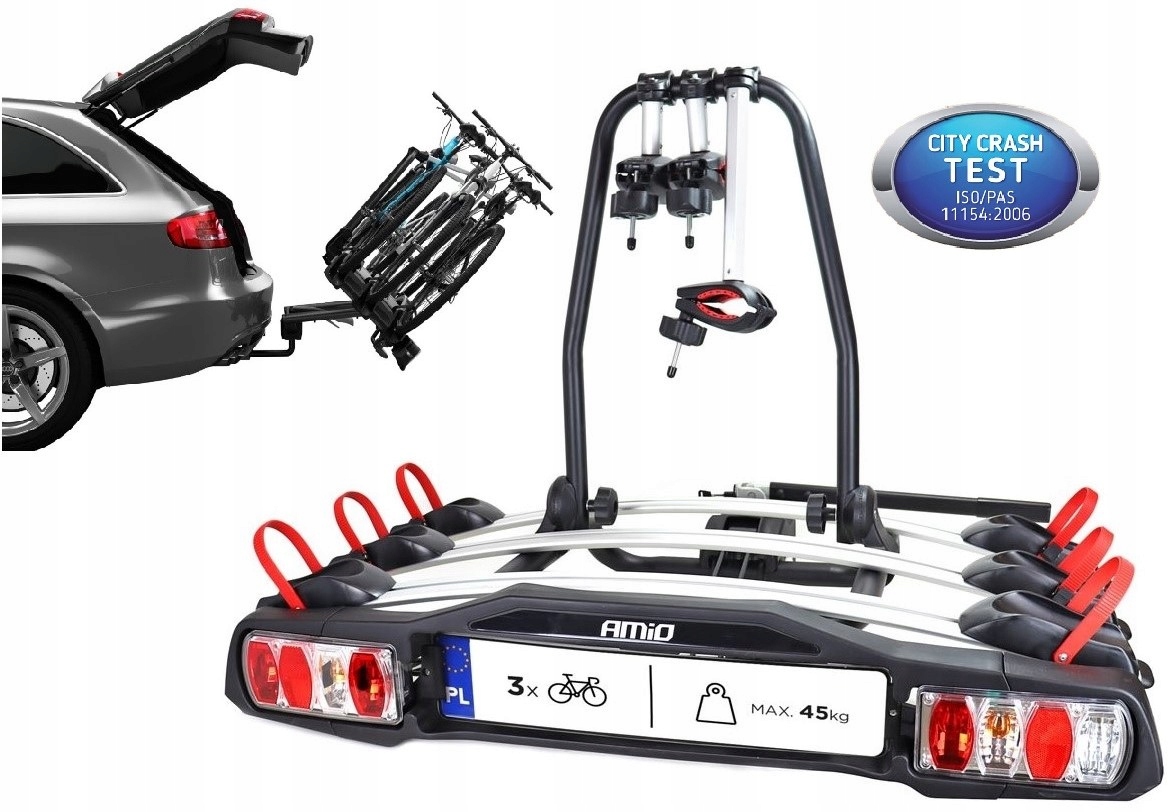 BAGAZNIK ROWEROWY NA HAK PLATFORMA 3 ROWERY 13 PIN