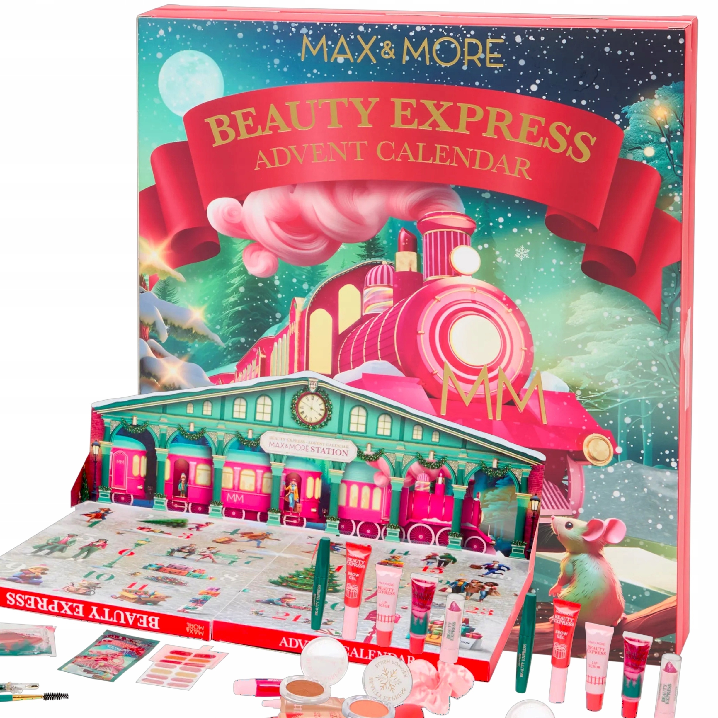 Адвент-календарь Max&More Beauty X-Mas 2025, 24 средства для макияжа лица, глаз, губ и ногтей — фото 6