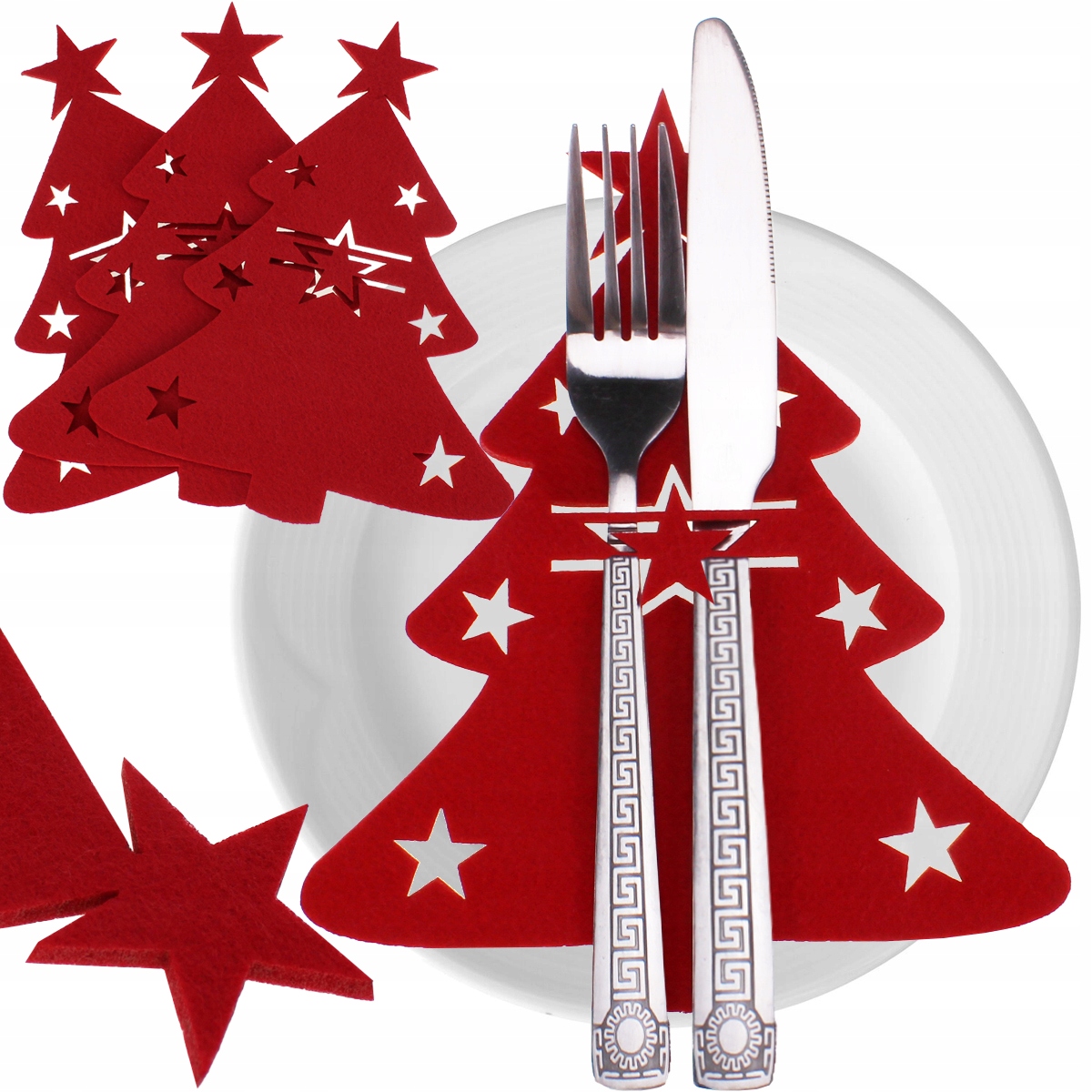 ŚWIĄTECZNY POKROWIEC ETUI NA SZTUĆCE CHOINKA STÓŁ PODKŁADKA ŚWIĘTA 4SZT