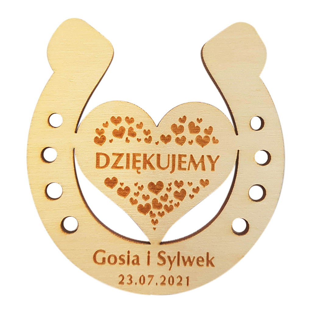 

Podziękowanie dla Gości na ślub podkowa magnes