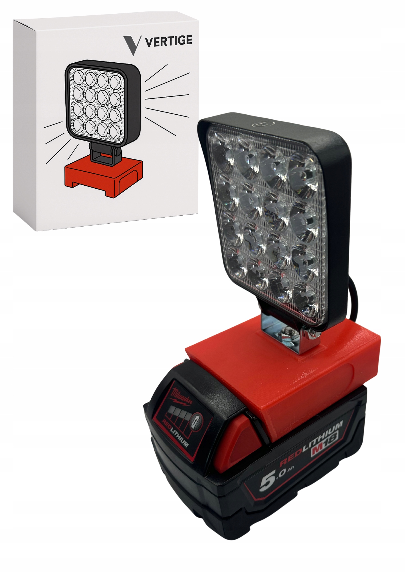 Lampa Robocza Led V Vertige halogen na akumulator Milwaukee M18 18V 48 W