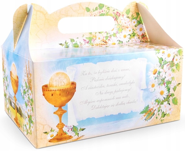 

Pudełko na ciasto Pudełka komunijne Komunia Goście