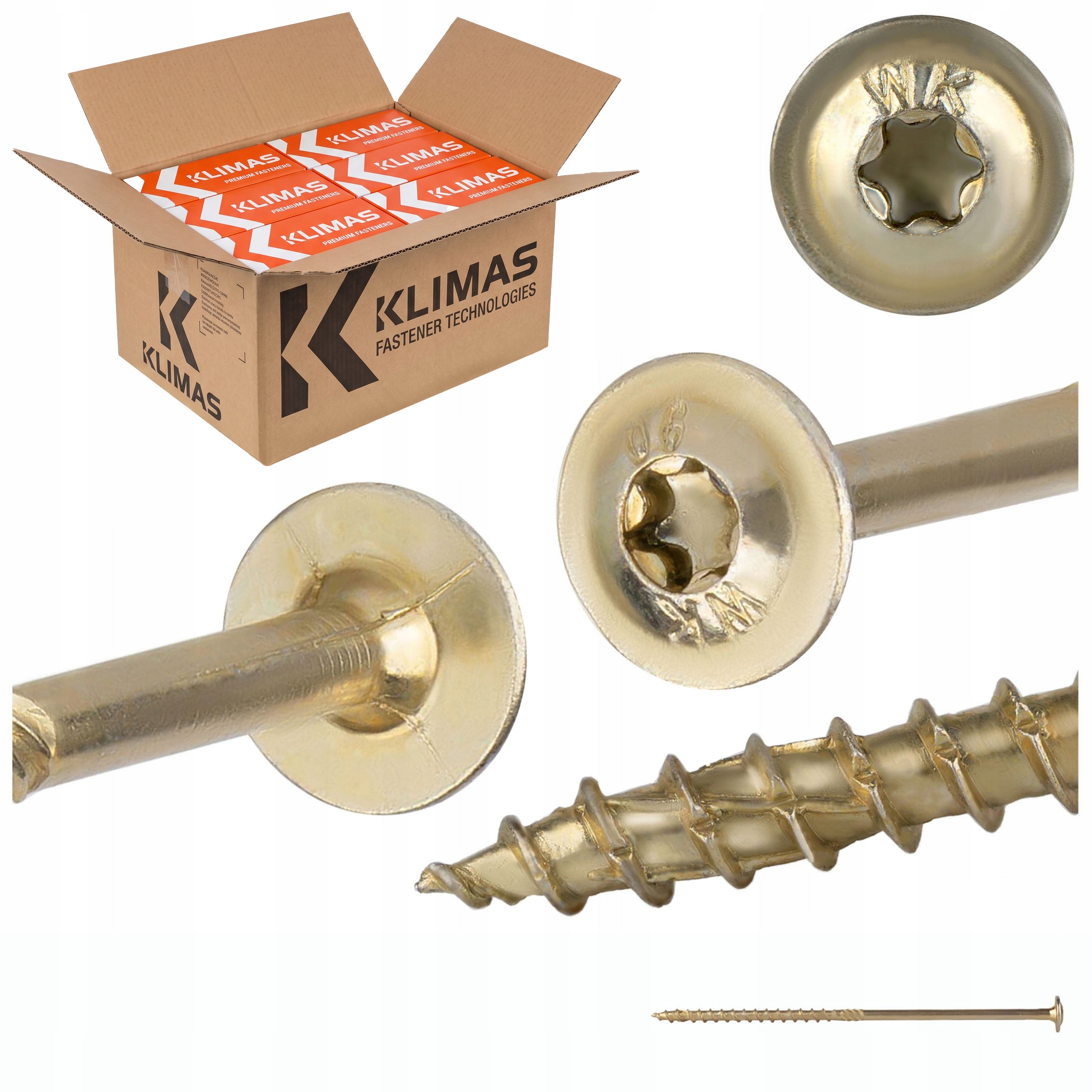 Tesárske skrutky Torx 6x160 mm 800 ks tanierové na drevo Klimas Wkcp