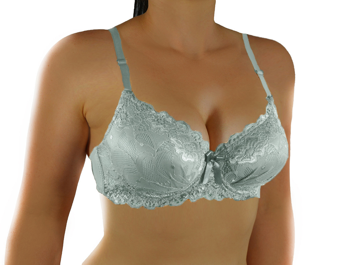 

Koronkowy Biustonosz Max Push Up B 70 popiel