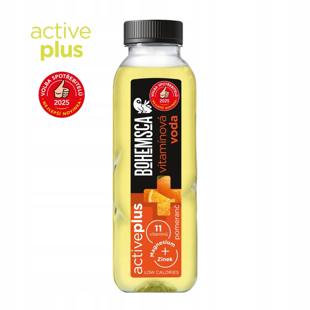 Bohemsca Active Plus vitamínová voda Pomeranč 390 ml 12 ks