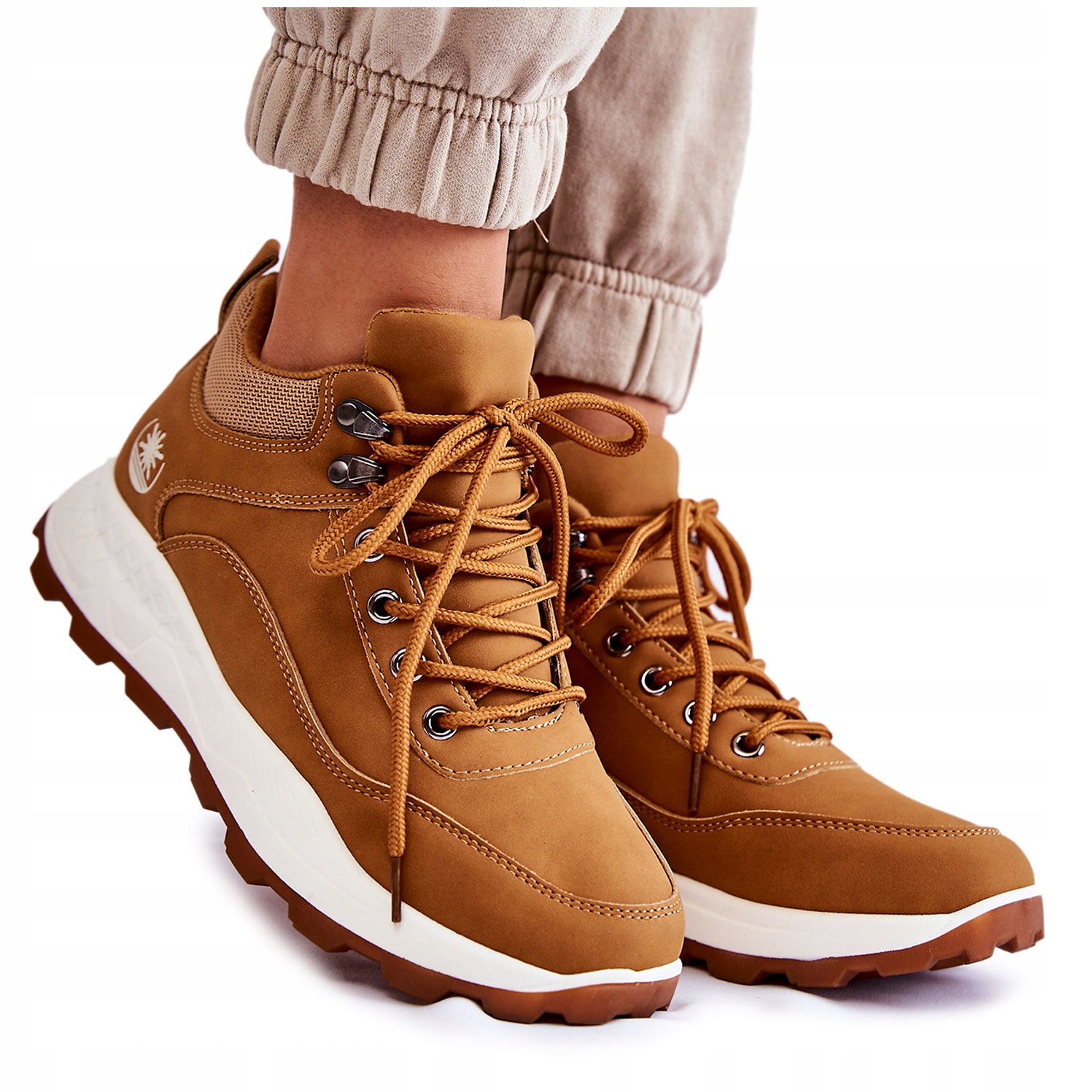 

Damskie Ocieplane Buty Trapery Futerko Camel 37