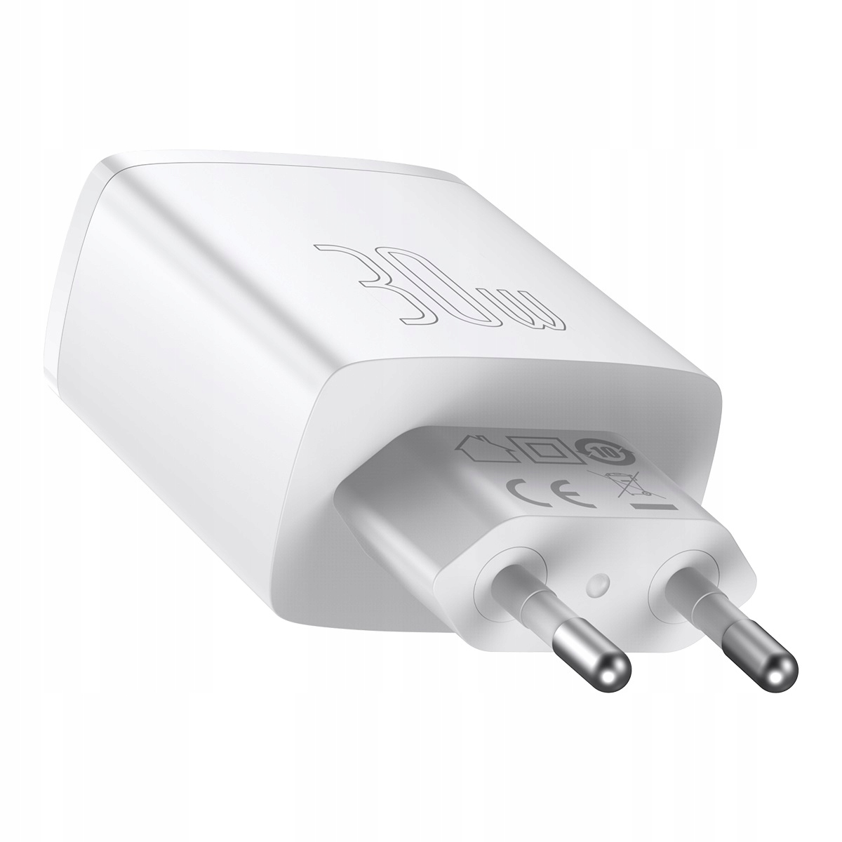 BASEUS COMPACT SZYBKA ŁADOWARKA SIECIOWA 2XUSB 1XUSB C 30W 3A PD BIAŁA PD Waga produktu z opakowaniem jednostkowym 0.11 kg