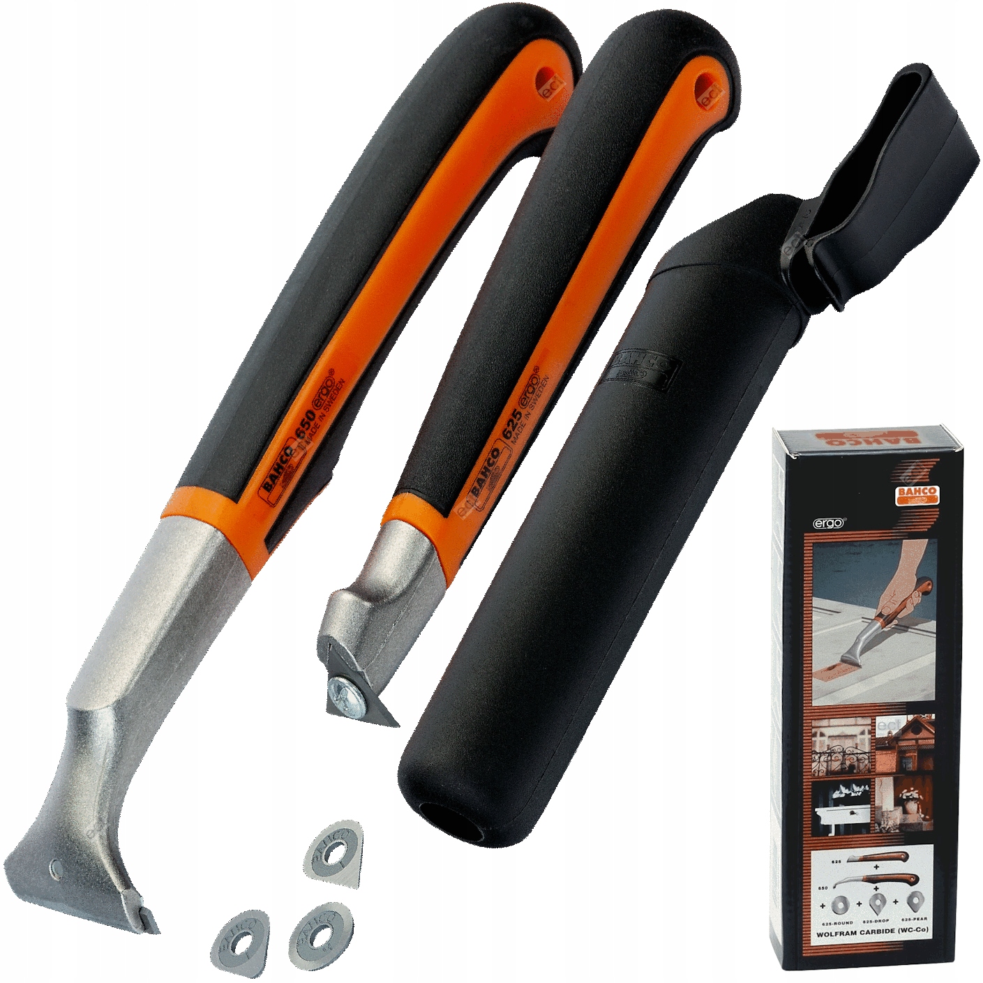 Sada škrabiek cyklinových škrabiek 625 650 Ergo Bahco SCRAPER-SET2