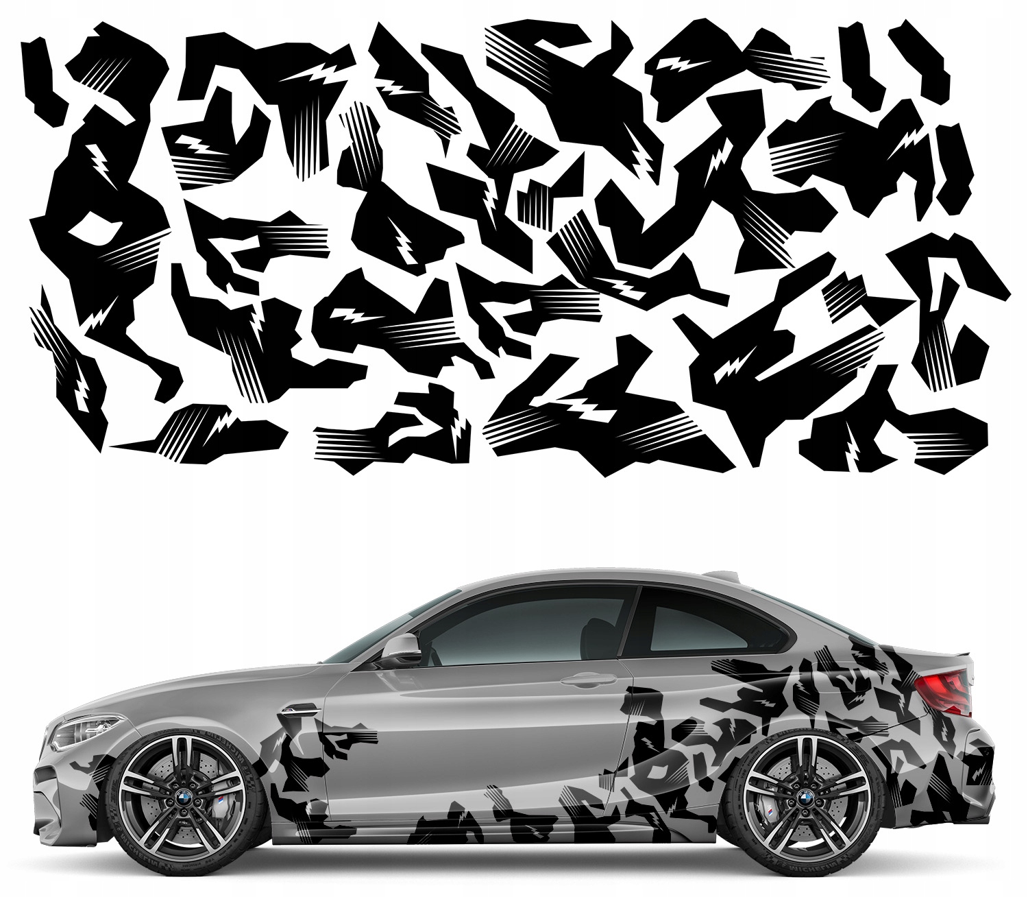 1x Samolepka na auto Motiv Tvary 94x203 cm