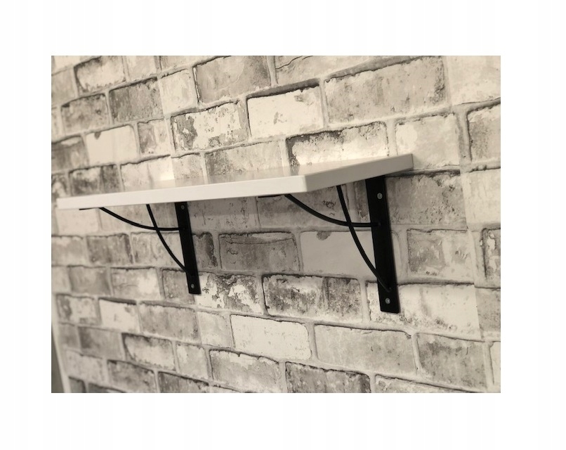 Półka wisząca ścienna loft industrial biały mat 52