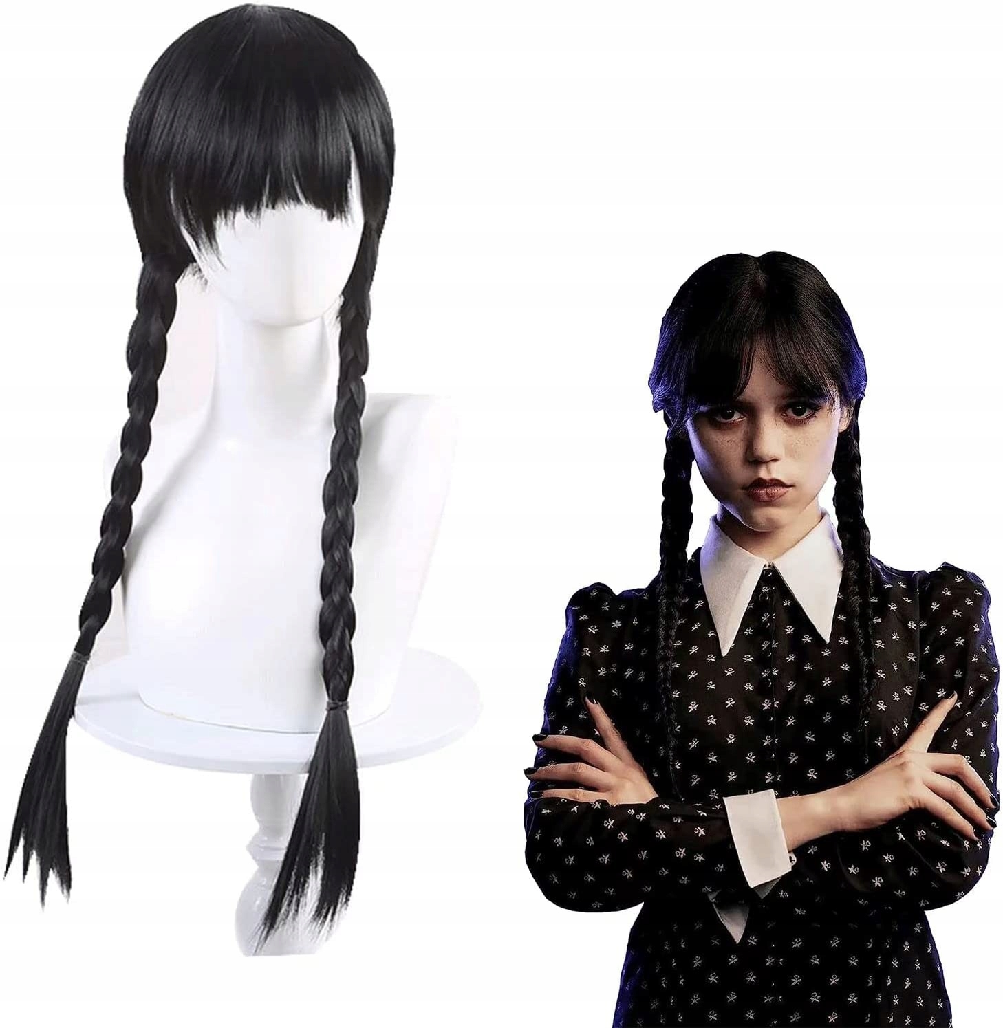 

Peruka Wednesday Addams Czarna Warkocze W63