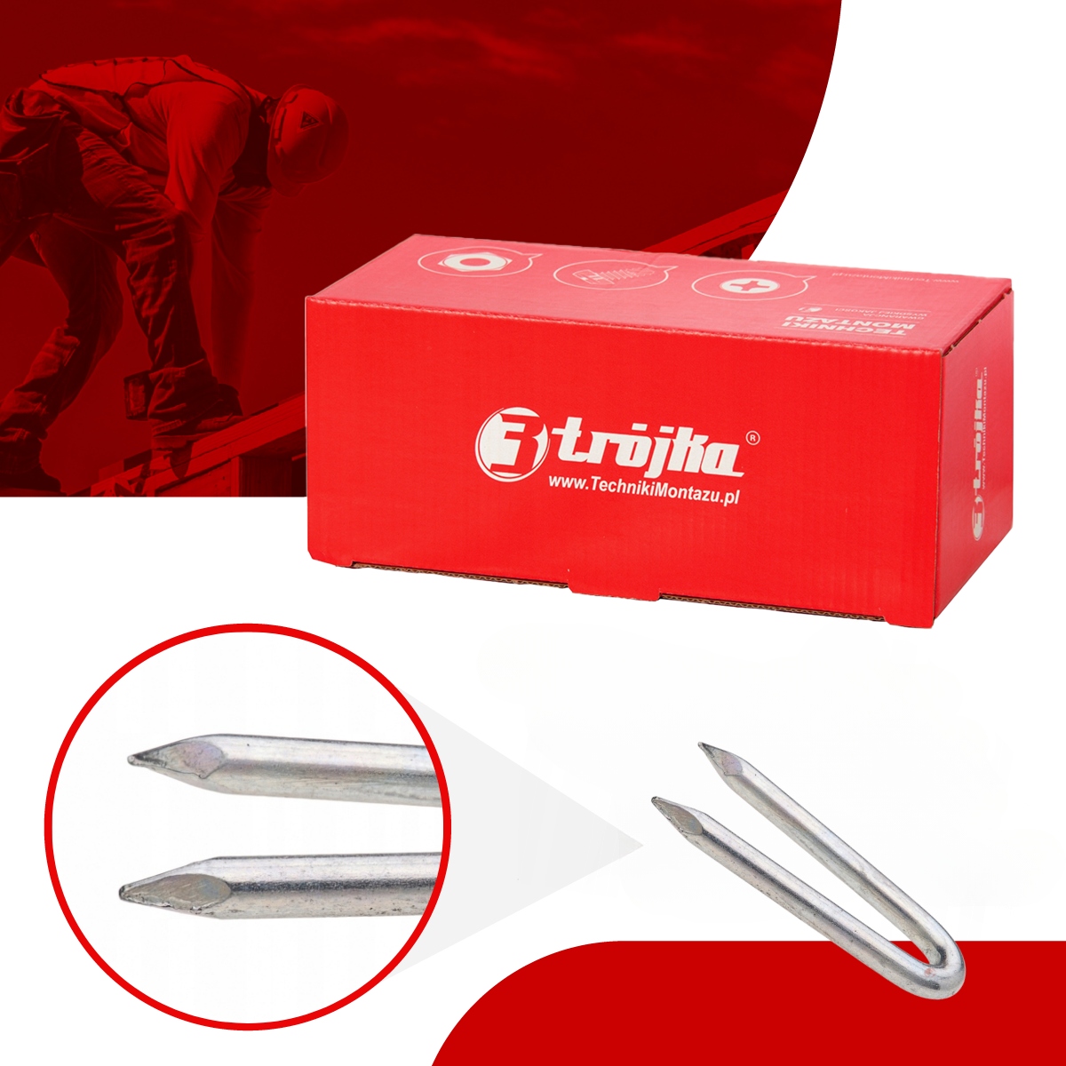 Skoble OCYNK gwoździe SIATKA leśna 3.5 x 35 - 5KG Kolor srebrny