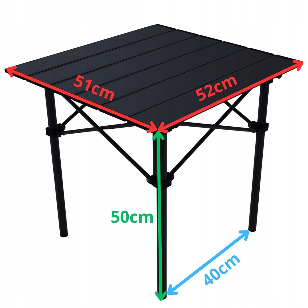 MAŁY STOLIK SKŁADANY TURYSTYCZNY KEMPINGOWY BALKONOWY STOLICZEK PRZENOŚNY Kolor dominujący czarny