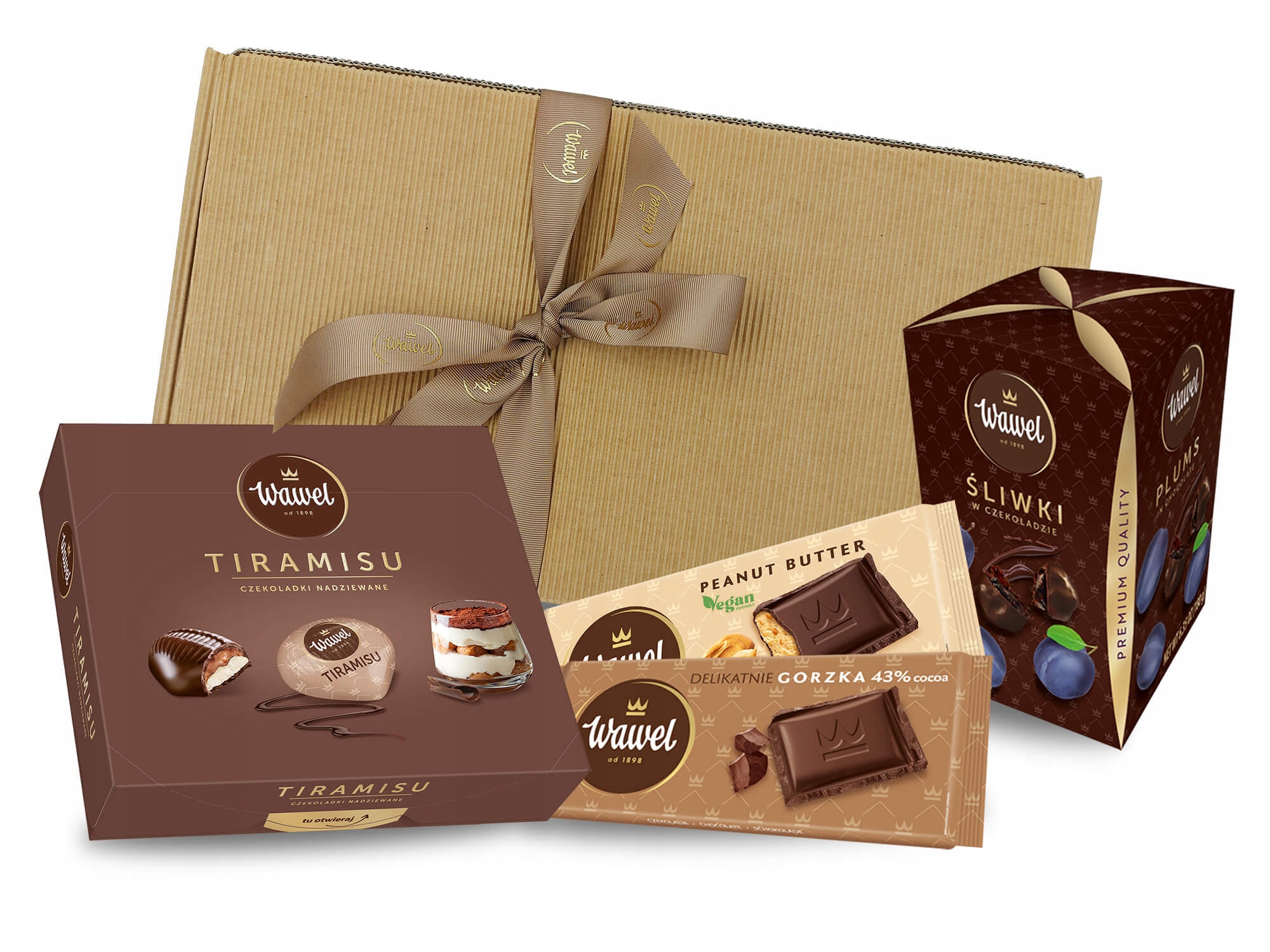 Zestaw Prezentowy Bombonierka Czekolada Śliwki w czekoladzie Wawel