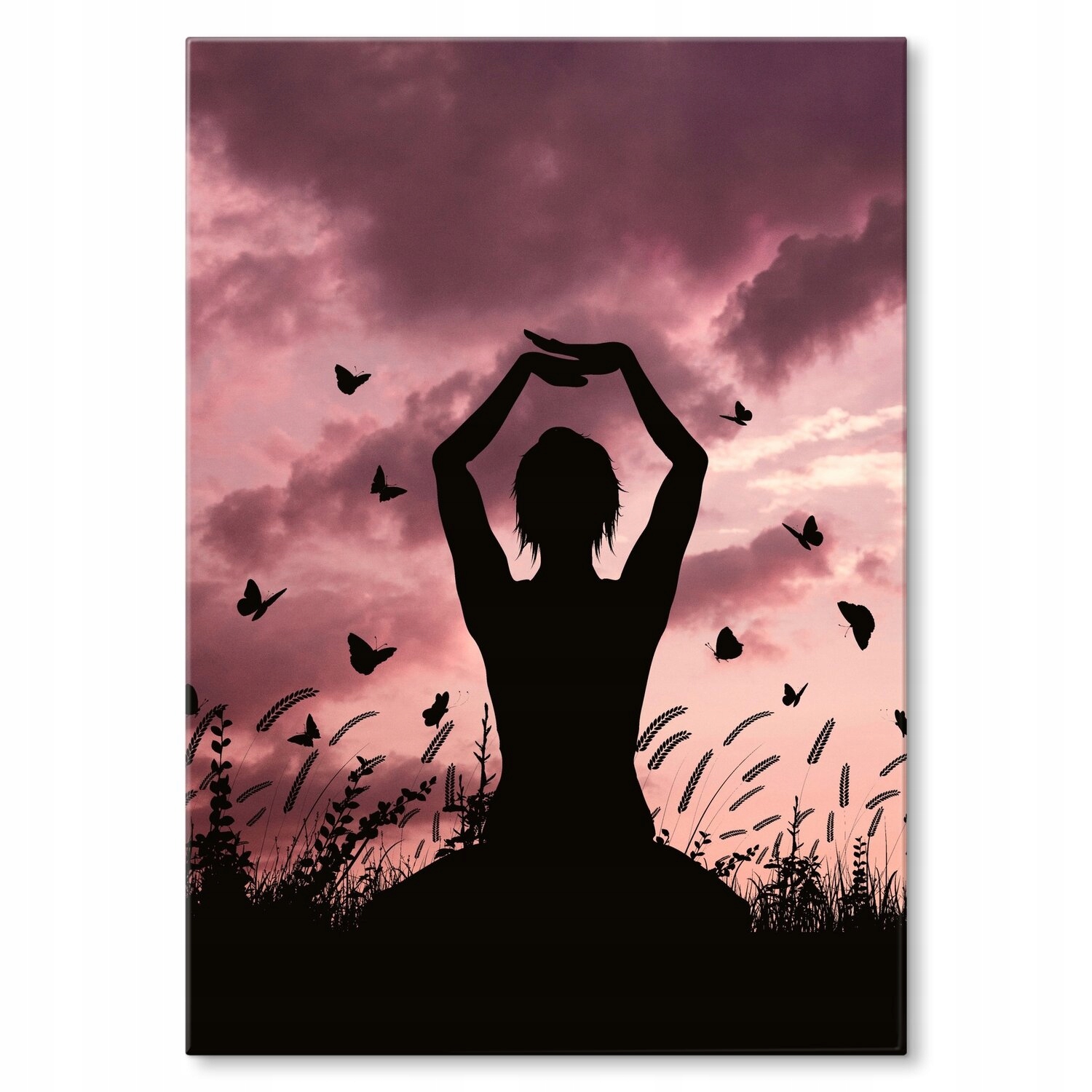 Kovový plakát Žena a motýli Dárek 42 x 59 cm