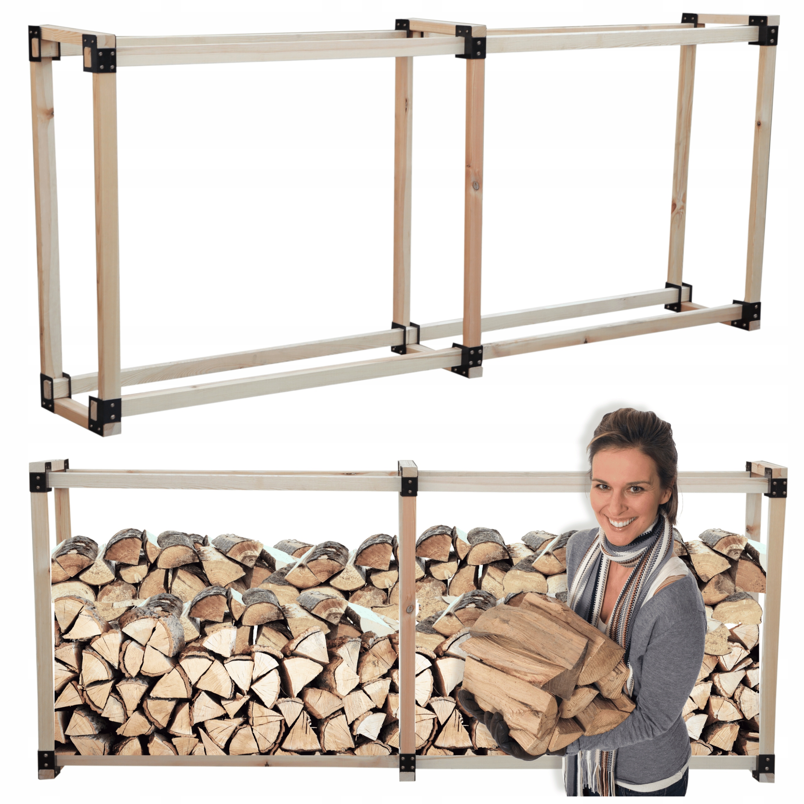 Stojan Drewutnia na krbové drevo Prístrešok na palivové drevo 1,4 m3 Silný