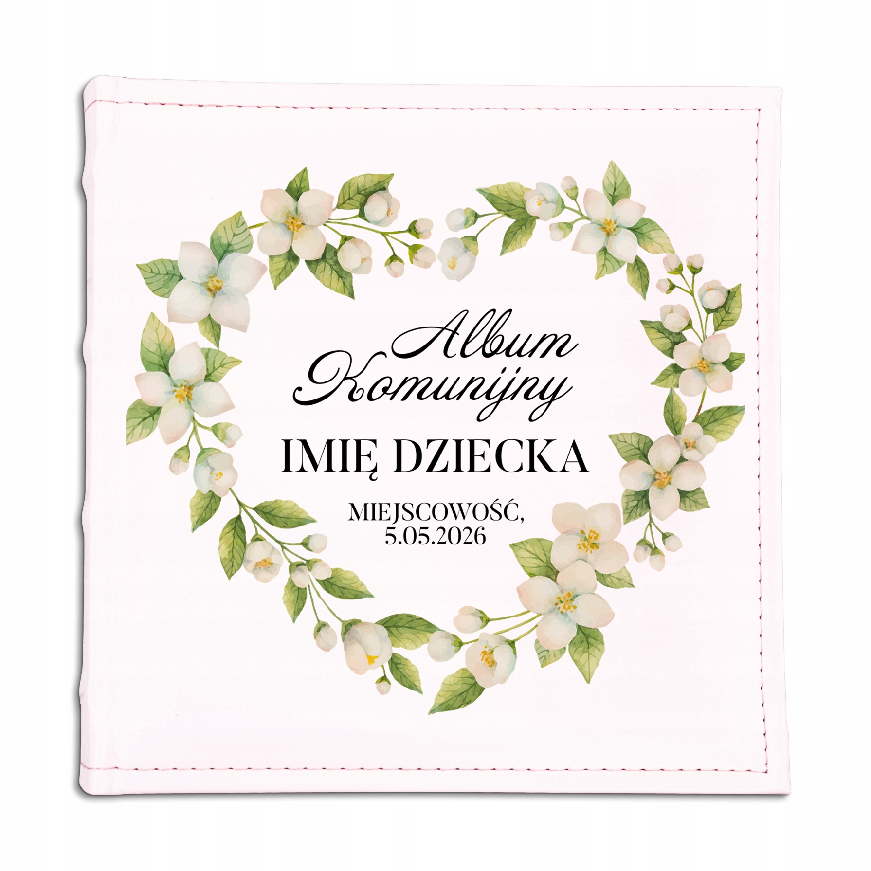 ALBUM PREZENT EKO PAMIĄTKA KOMUNIJNY IMIĘ DZIECKA MIEJSCOWOŚĆ DATA BIAŁY