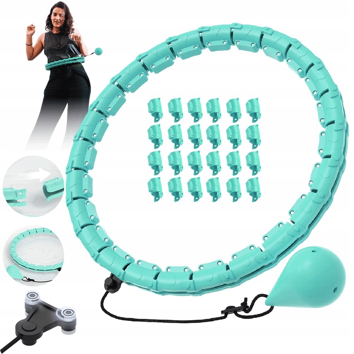 Hula Hop Z Kulą Obciążeniową 0.32kg Modułowy Nie Spada Z Masażem Do Domu