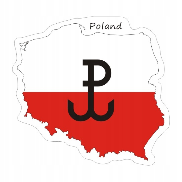 

Naklejka Polska Walcząca Kontur Flaga Polski