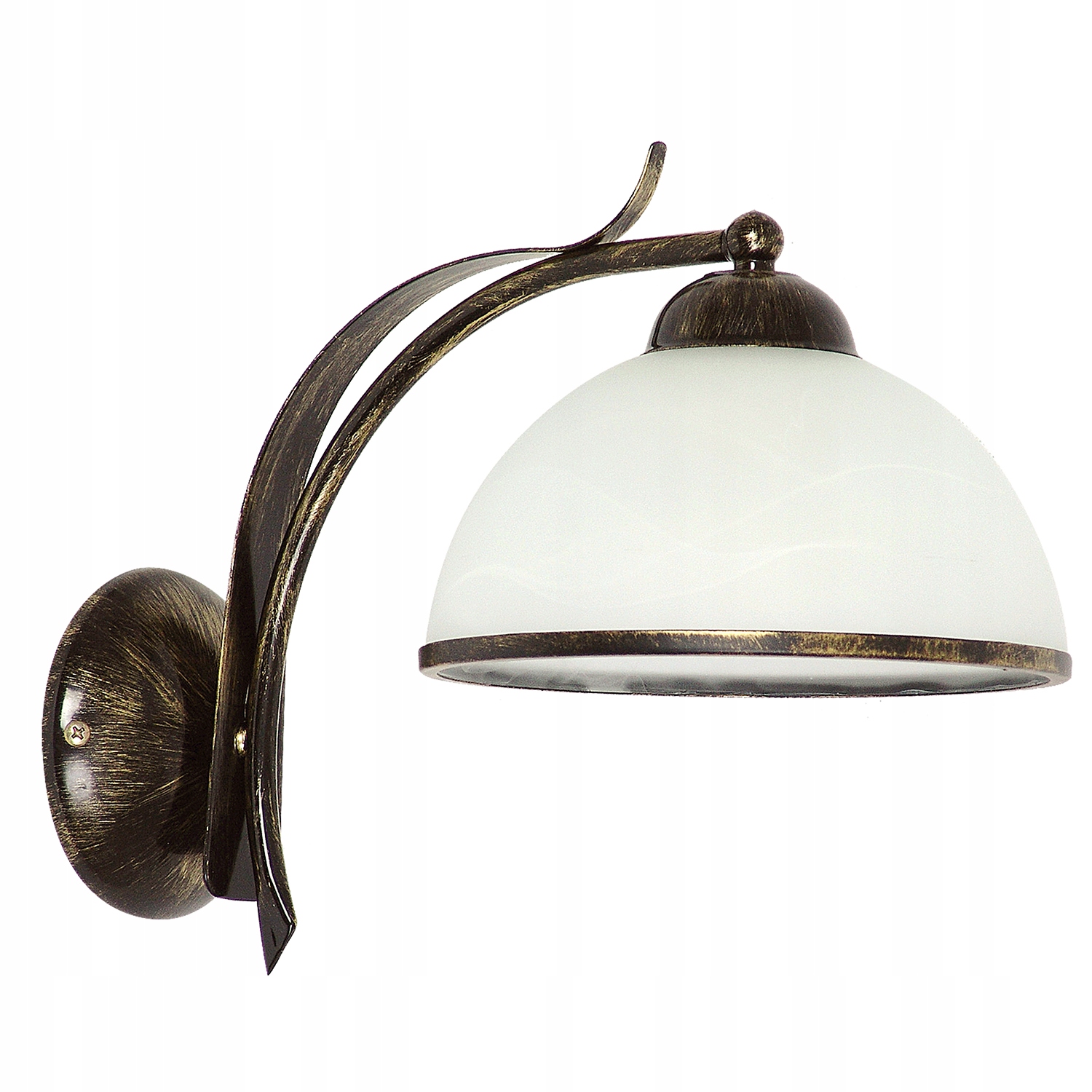 Nástěnné svítidlo zlatá patina skleněné bílé vintage stínidlo do obývacího pokoje Luminex