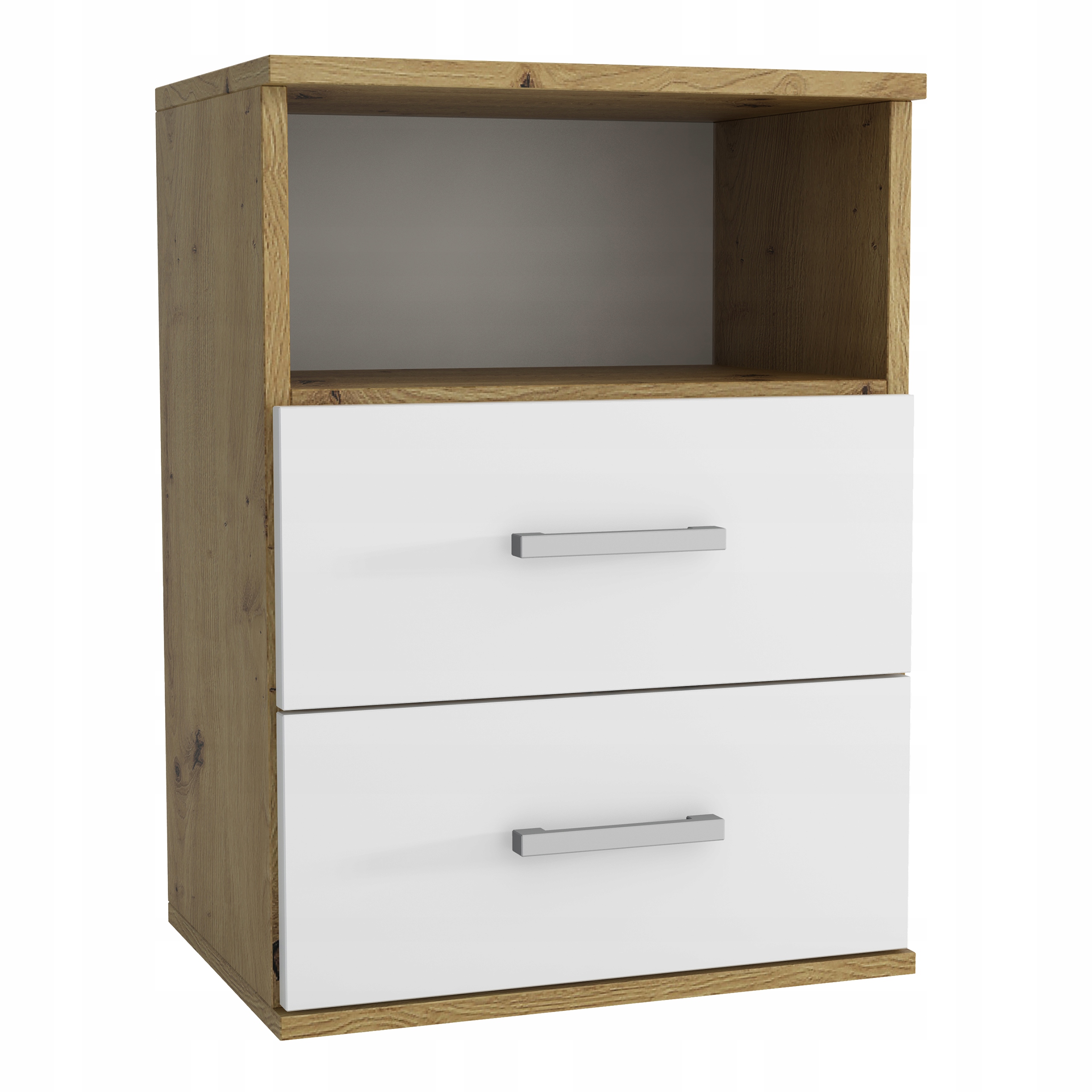 Noční Stolek Nocta 48 cm Zásuvky Noční stolek do ložnice Dub Artisan/bílý