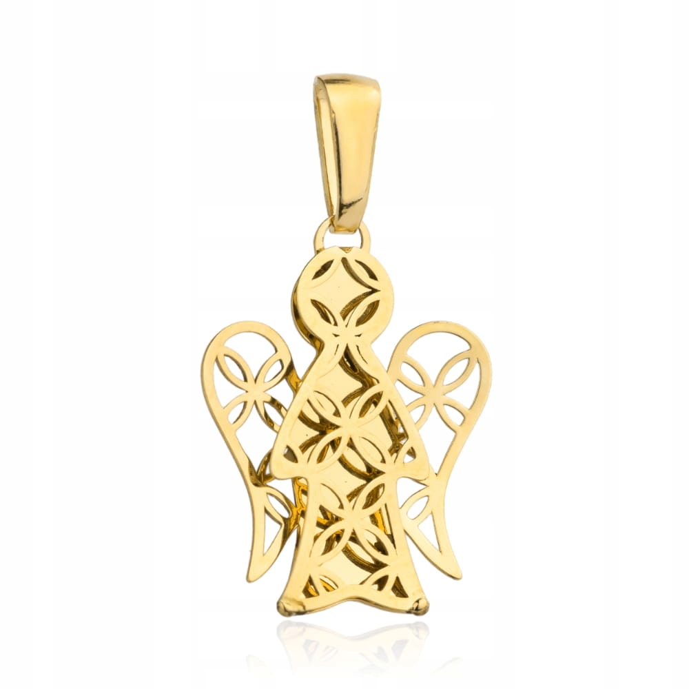 Zlatý přívěsek 585 andělíček bez kamenů Anděl s Ažurem 0.87 g jako dárek