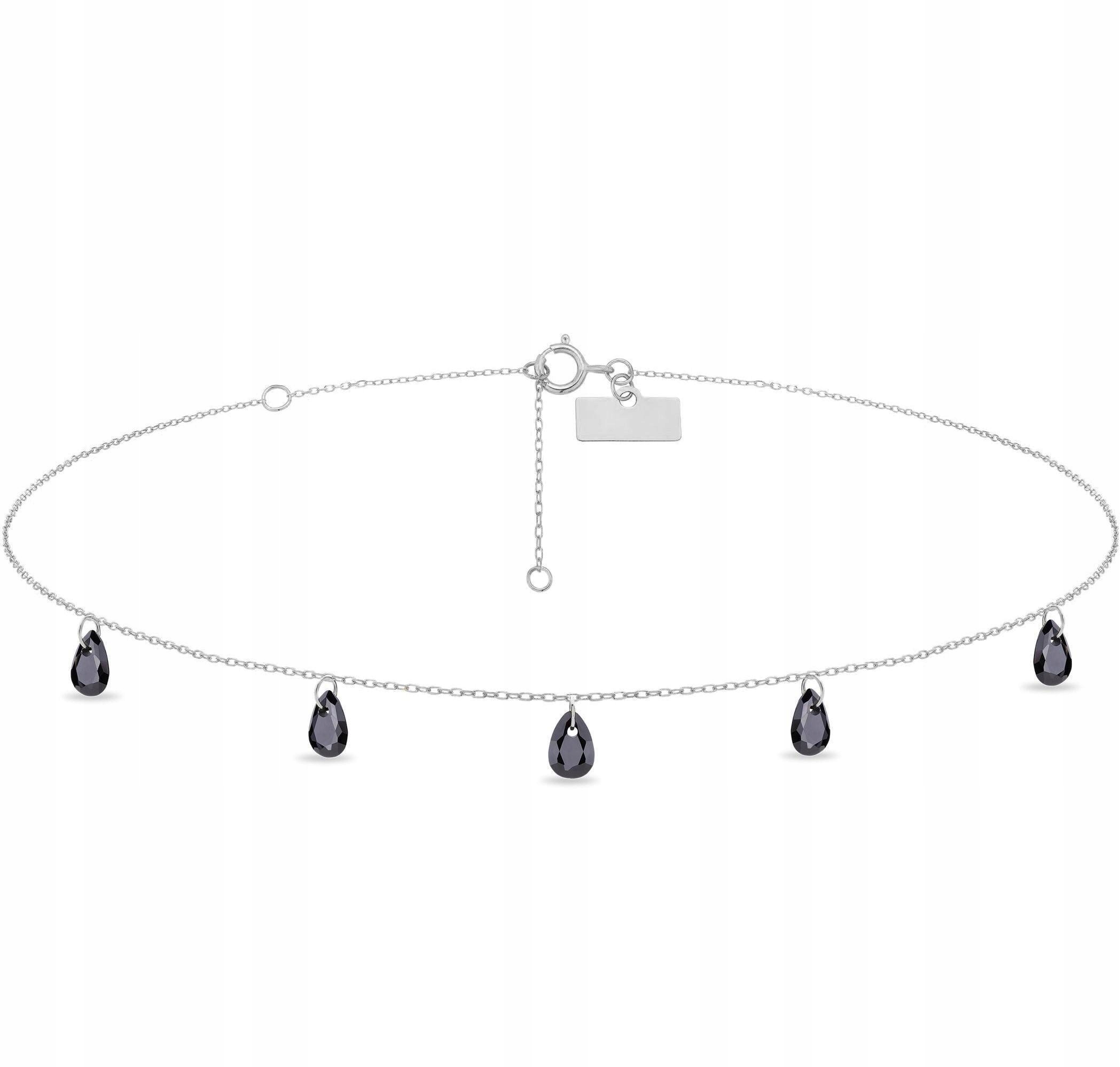 

Srebrny naszyjnik 925 Celebrytka Choker Łezka