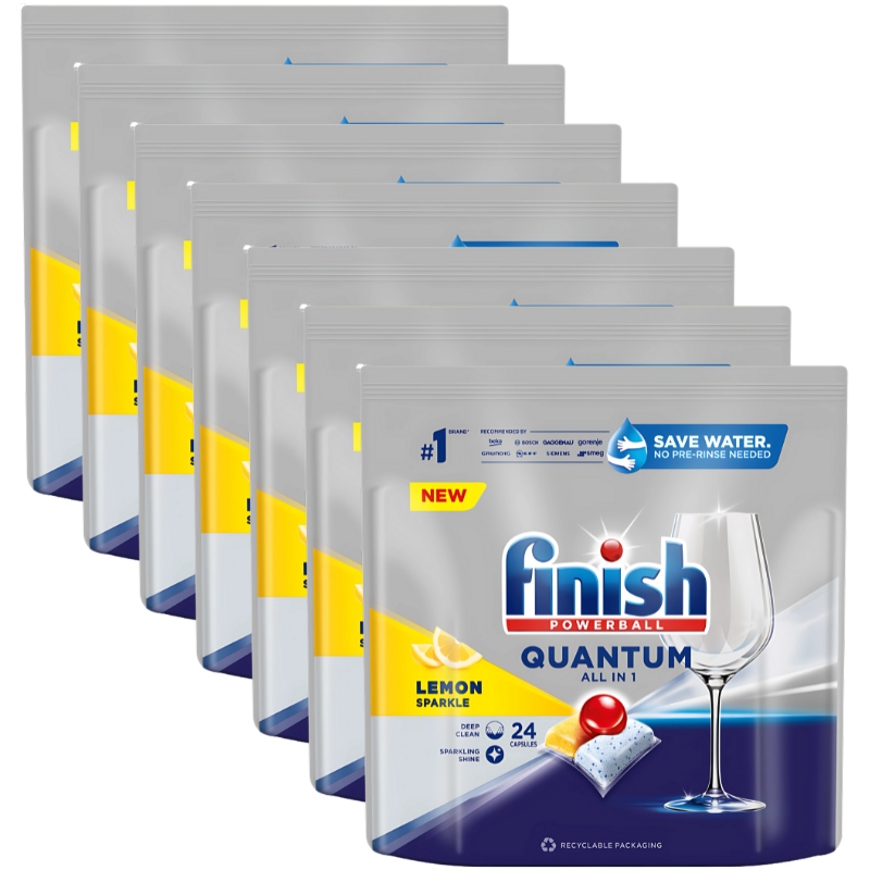 Levně Finish Quantum Lemon Kapsle do Myčky 7 x 24 Kusy