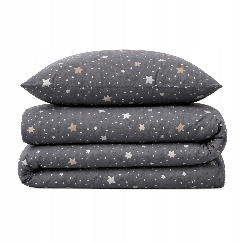 Pościel bawełniana 180x200 poszewki naturalna bawełna w gwiazdy kosmos