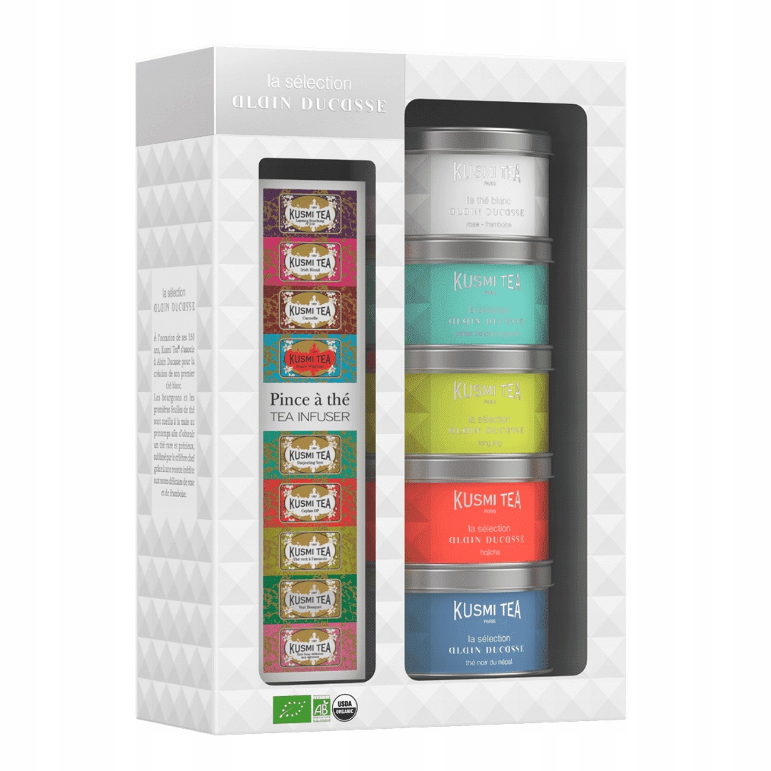 Zestaw prezentowy herbat Kusmitea Alain Ducasse z zaparzaczem