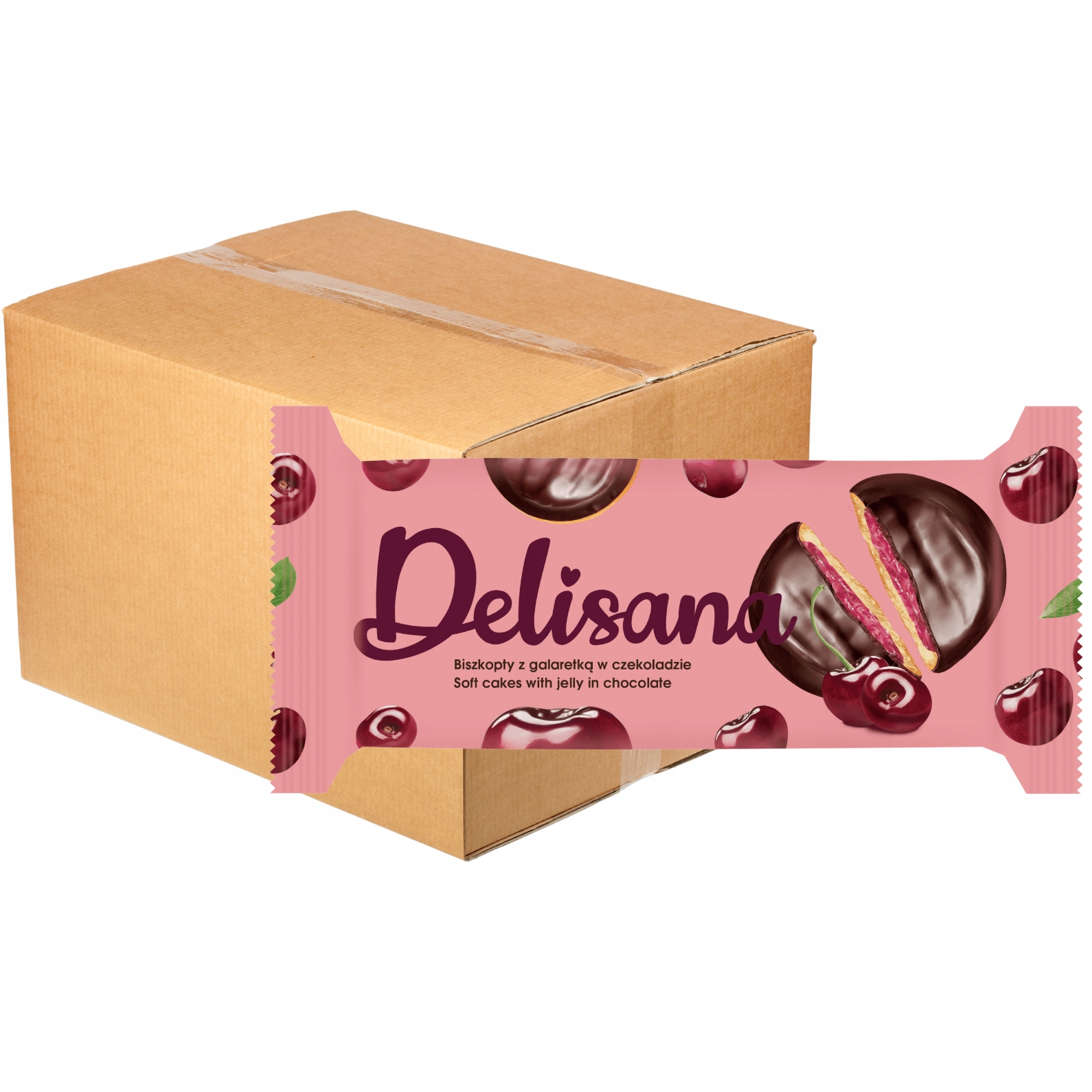 Levně Delisana Sušenky s třešňovým želé 135 g x 28 kusů