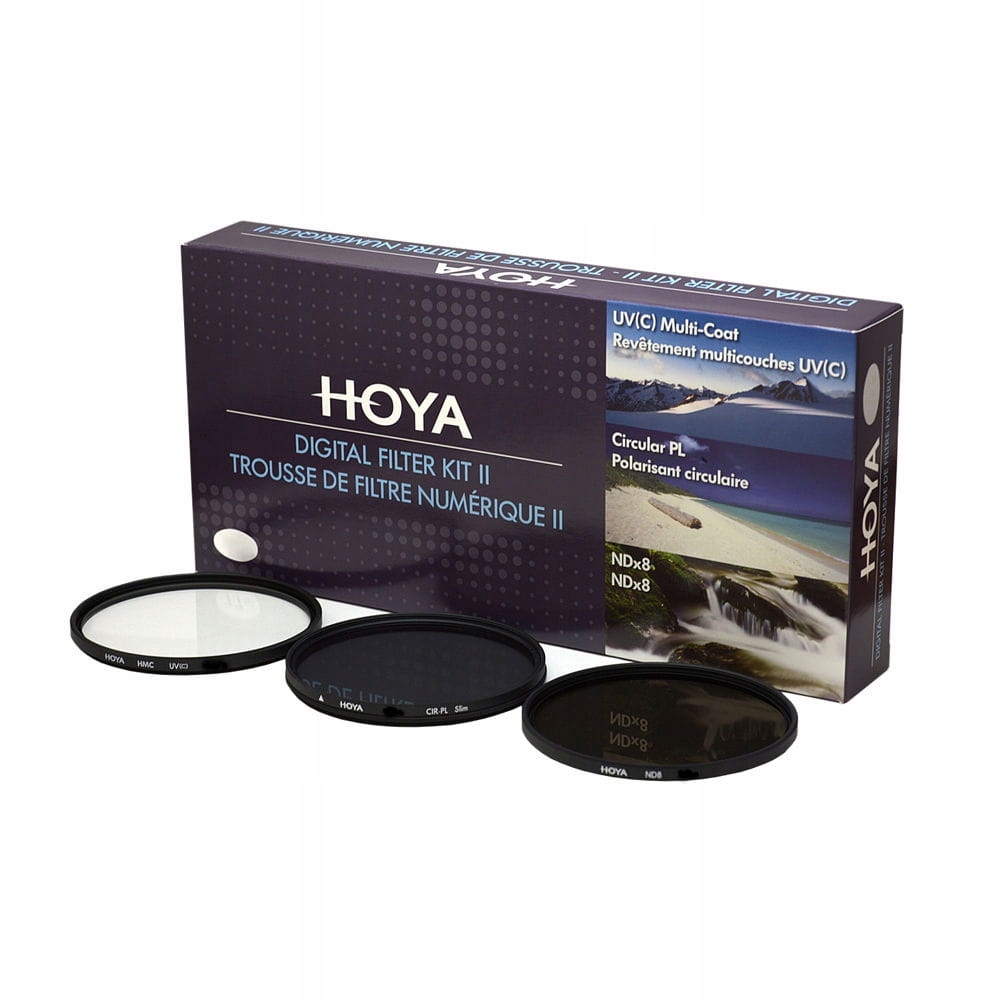 

Zestaw filtrów Hoya 49 mm Uv + Cpl + NDx8 + Etui