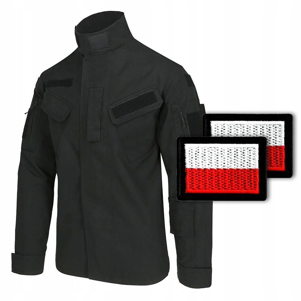 Bluza Taktyczna Wojskowa Militatrna Robocza Atp Czarna L Flagi Polski