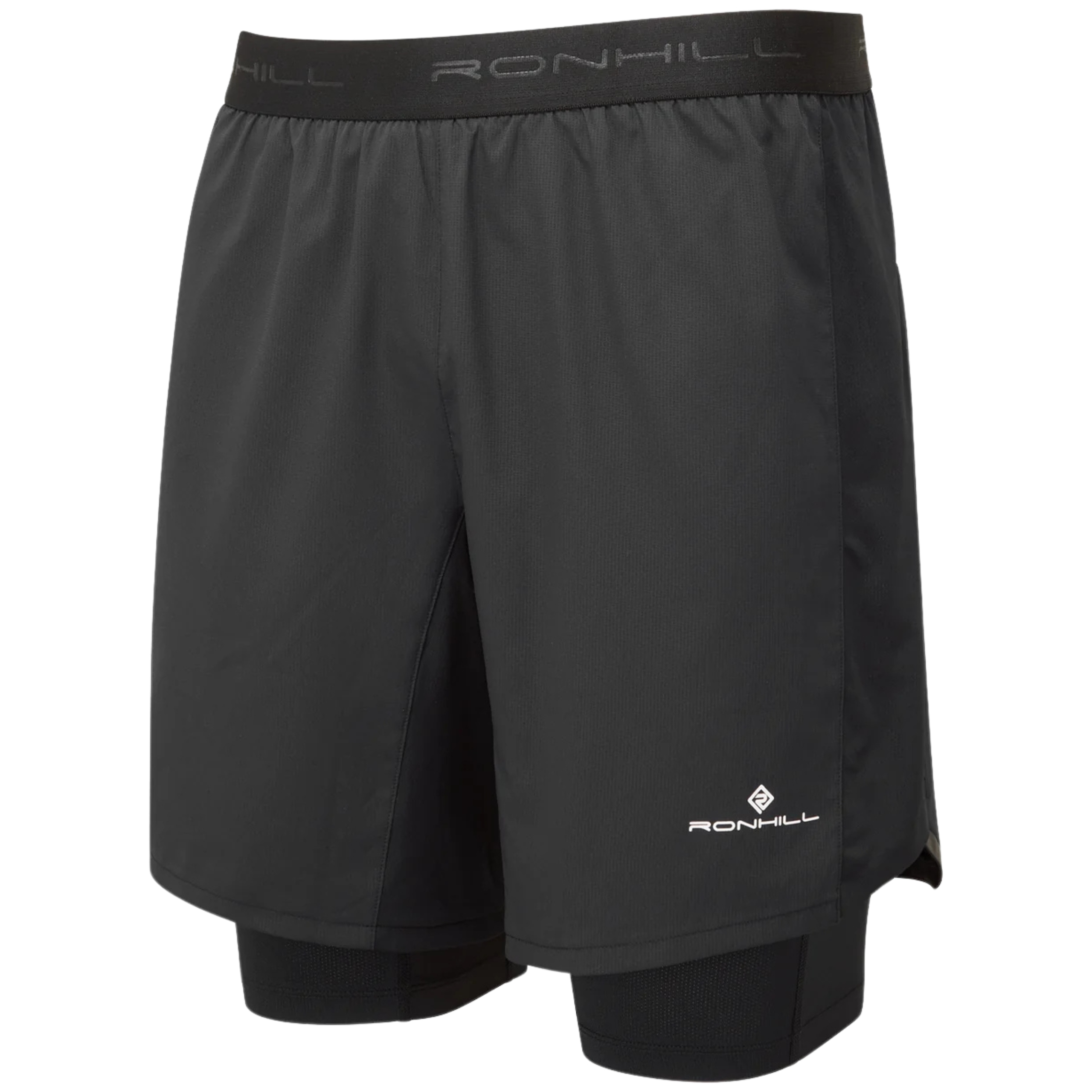 Spodenki Sportowe do biegania Męskie Ronhill Tech 7" Twin Short Czarne M