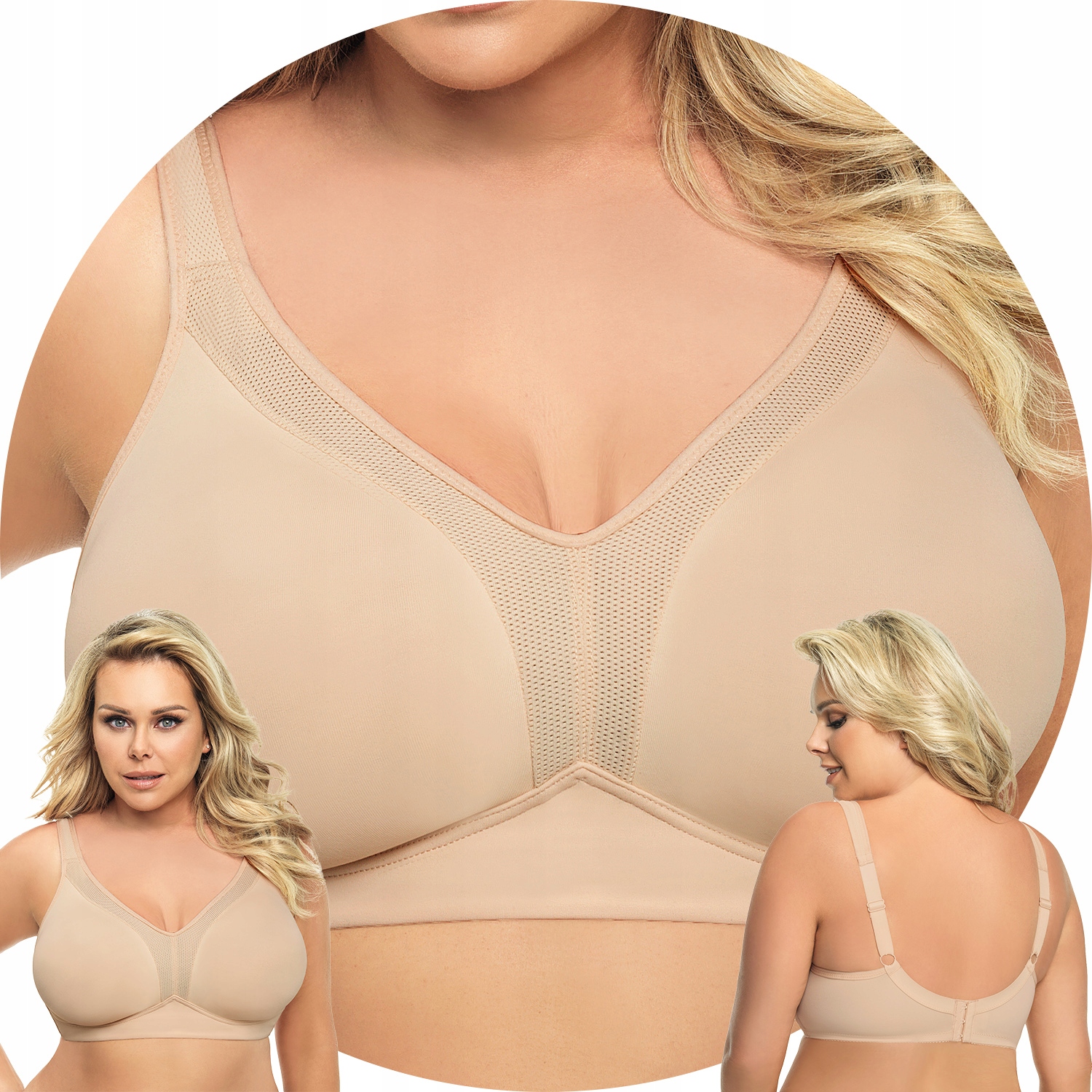 Gorsenia K422 Anya bez fiszbin Biustonosz Miękki beżowy 80J Soft