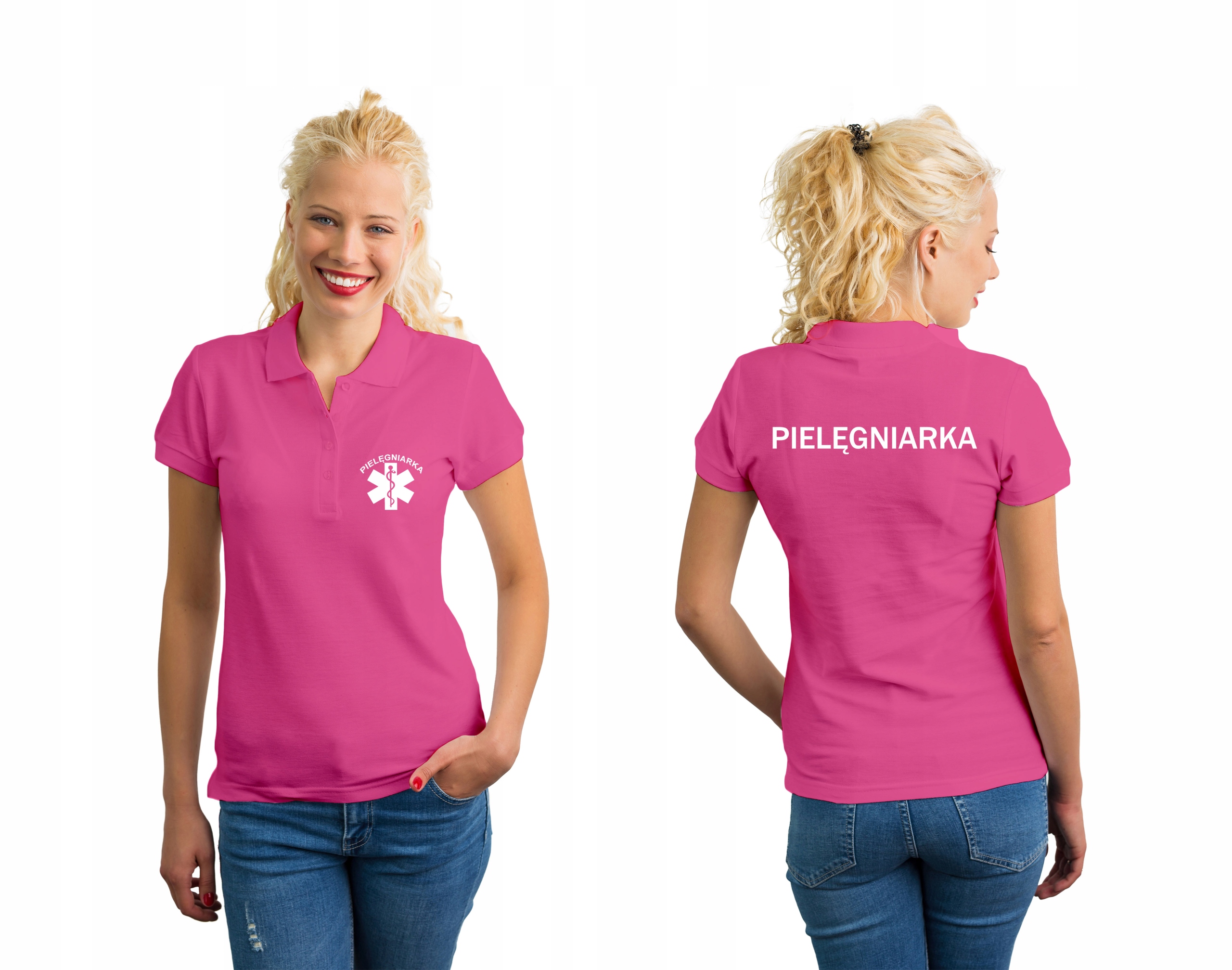 Polo PIELĘGNIARKA ESKULAP HAFT różowa M